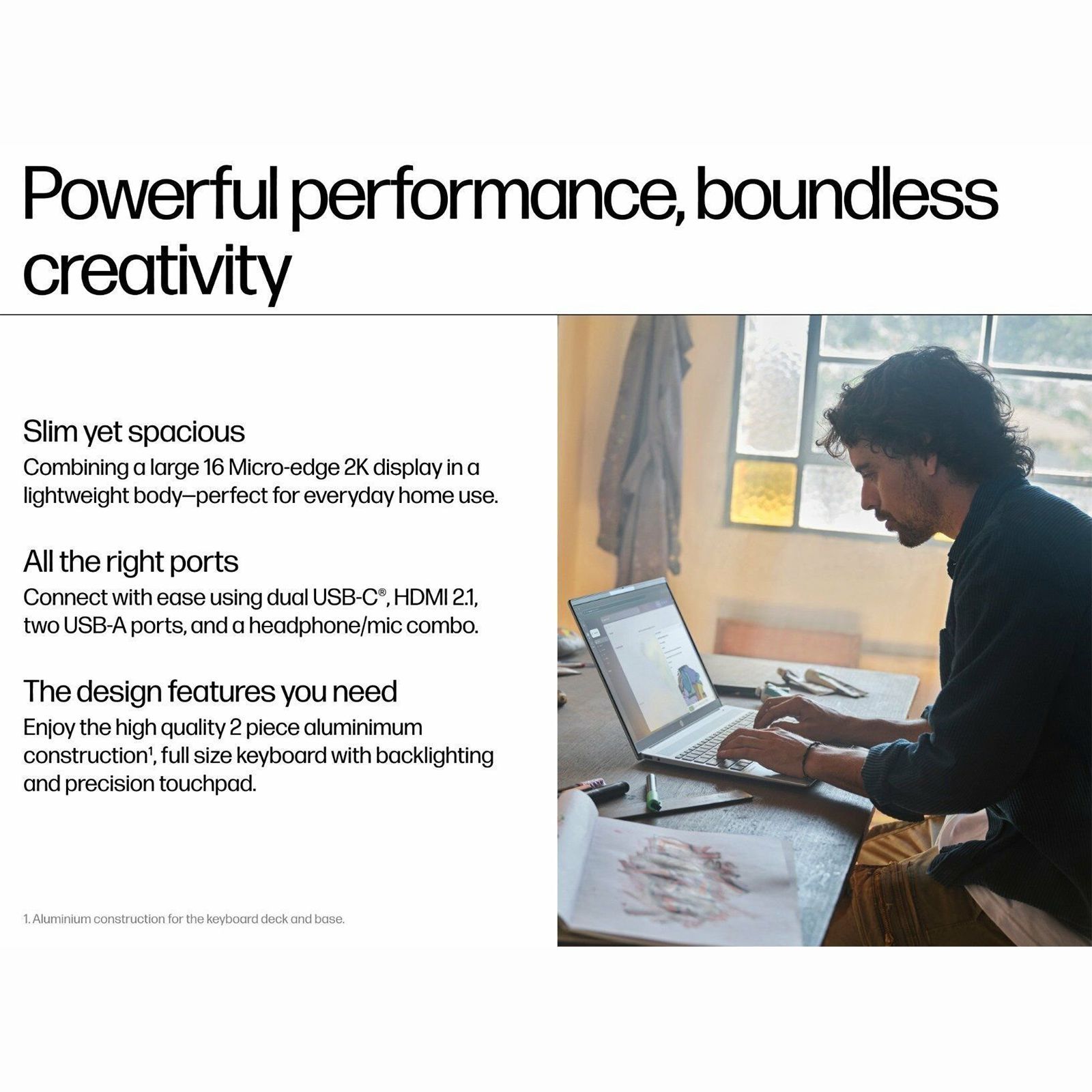 HP OmniBook 5 16-ba1008TU Intel Core i5 13th Gen Laptop (16GB, 512GB SSD, Windows 11 Home, 16 inch 2K IPS Display, MS Office 2024, Glacier Silver Aluminum, 1.77 KG)_9