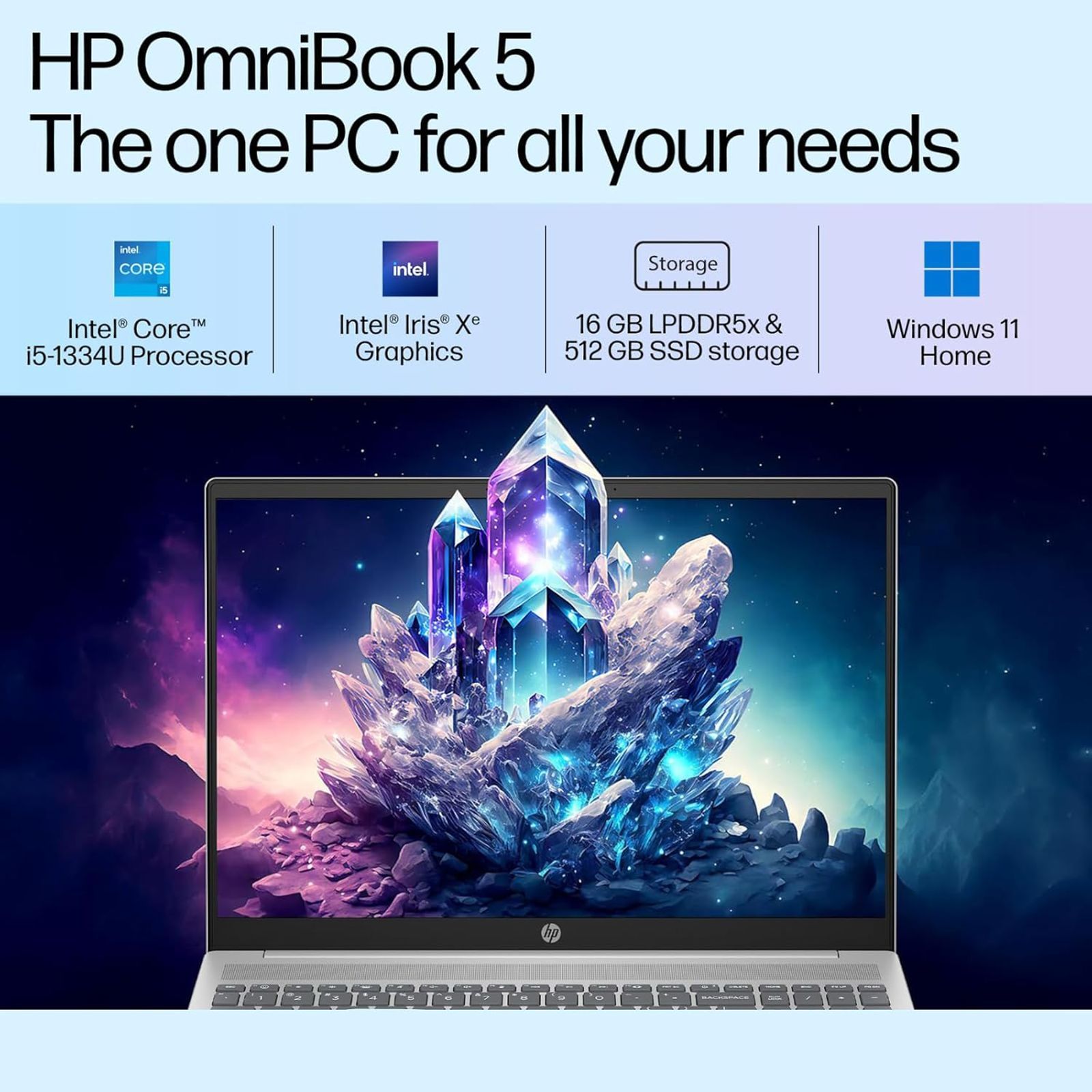 HP OmniBook 5 16-ba1008TU Intel Core i5 13th Gen Laptop (16GB, 512GB SSD, Windows 11 Home, 16 inch 2K IPS Display, MS Office 2024, Glacier Silver Aluminum, 1.77 KG)_8