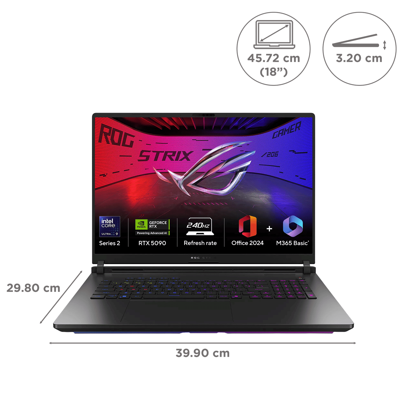 ASUS ROG Strix SCAR 18 G835LX-SA187WS Intel Core Ultra 9 275HX Gaming Laptop (64GB, 2TB SSD, Windows 11 Home, 24GB Graphics, 18 inch 240 Hz 2.5K WQXGA Display, NVIDIA GeForce RTX 5090, MS Office Home 2024, Off Black, 3.30 KG)_2