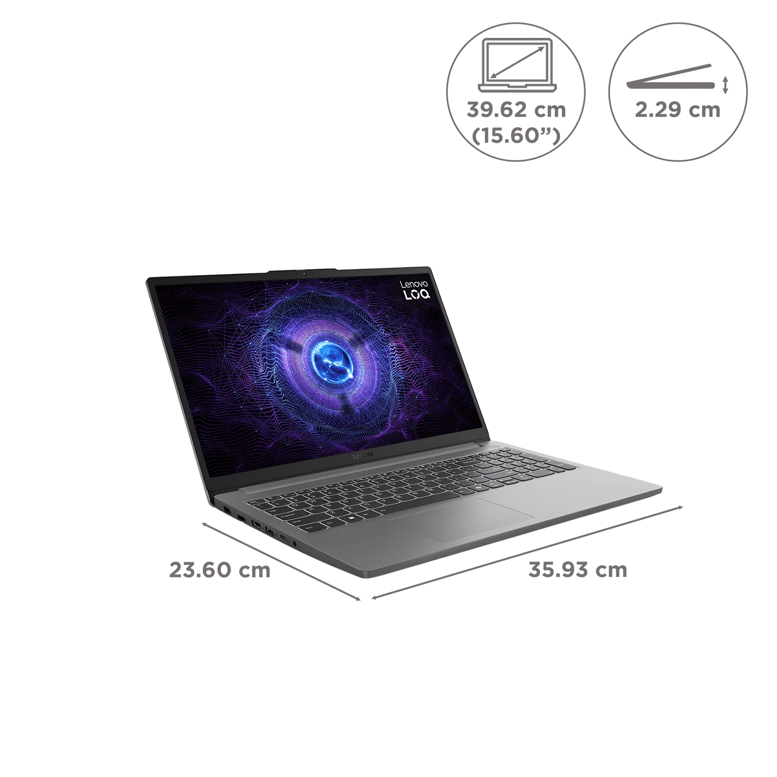 Lenovo LOQ 15IAX9E Intel Core i7 12th Gen Gaming Laptop (16GB, 512GB SSD, Windows 11 Home, 6GB Graphics, 15.6 Inch 144 Hz Full HD IPS Display, NVIDIA GeForce RTX 4050, MS Office Home 2024, Luna Grey, 1.77 KG)_2