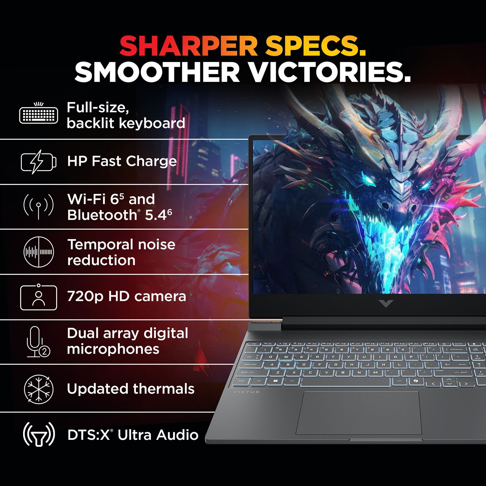 HP Victus 15-fa2532TX Intel Core i7 13th Gen Gaming Laptop (24GB, 512GB SSD, Windows 11 Home, 6GB Graphics, 15.6 inch 144 Hz Full HD IPS Display, NVIDIA GeForce RTX 4050, MS Office 2024, Mica Silver, 2.29 KG)_5