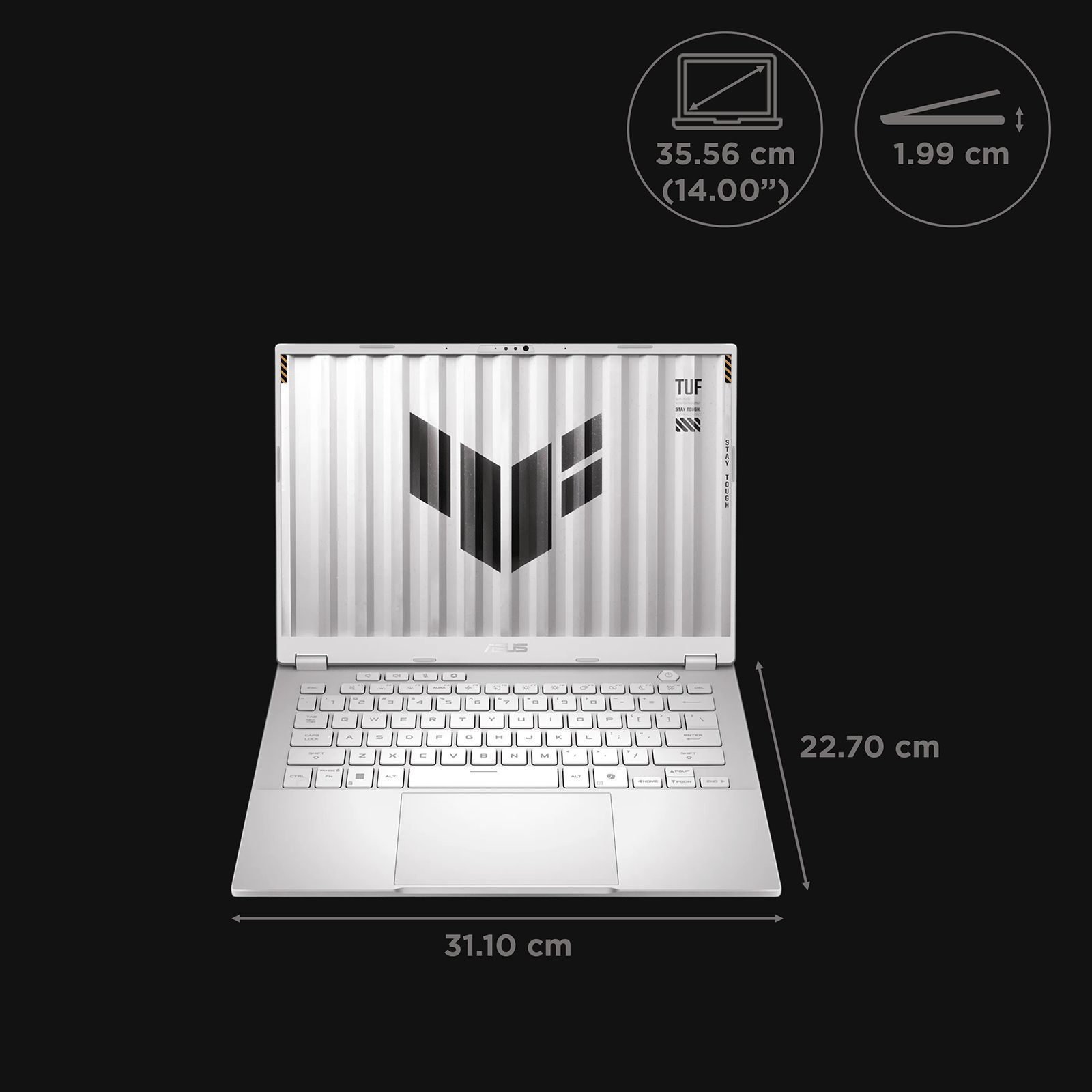 ASUS TUF A14 FA401EA-RG019WS AMD Ryzen AI Max Plus Gaming Laptop (32GB, 1TB SSD, Windows 11 Home, 14 inch 165 Hz 2.5K WQXGA Display, AMD Radeon, MS Office Home 2024, Moonlight White, 1.48 KG)_2