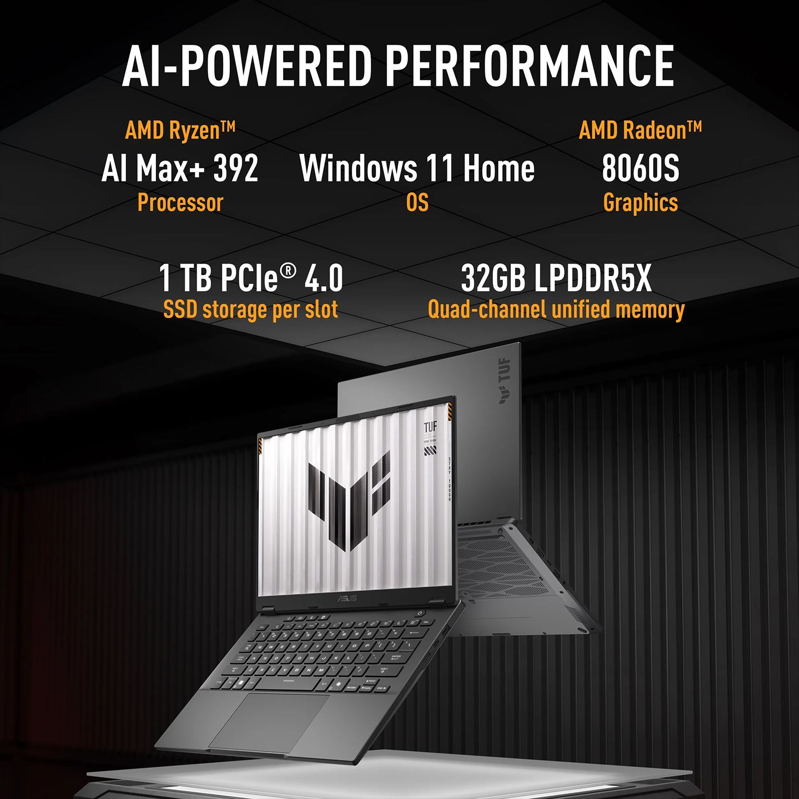 ASUS TUF A14 FA401EA-RG020WS AMD Ryzen AI Max Plus Gaming Laptop (32GB, 1TB SSD, Windows 11 Home, 14 inch 165 Hz 2.5K WQXGA Display, AMD Radeon, MS Office Home 2024, Jaeger Gray, 1.48 KG) ASUS TUF A14 FA401EA-RG020WS AMD Ryzen AI Max Plus Gaming Laptop (32GB, 1TB SSD, Windows 11 Home, 14 inch 165 Hz 2.5K WQXGA Display, AMD Radeon, MS Office Home 2024, Jaeger Gray, 1.48 KG)_15