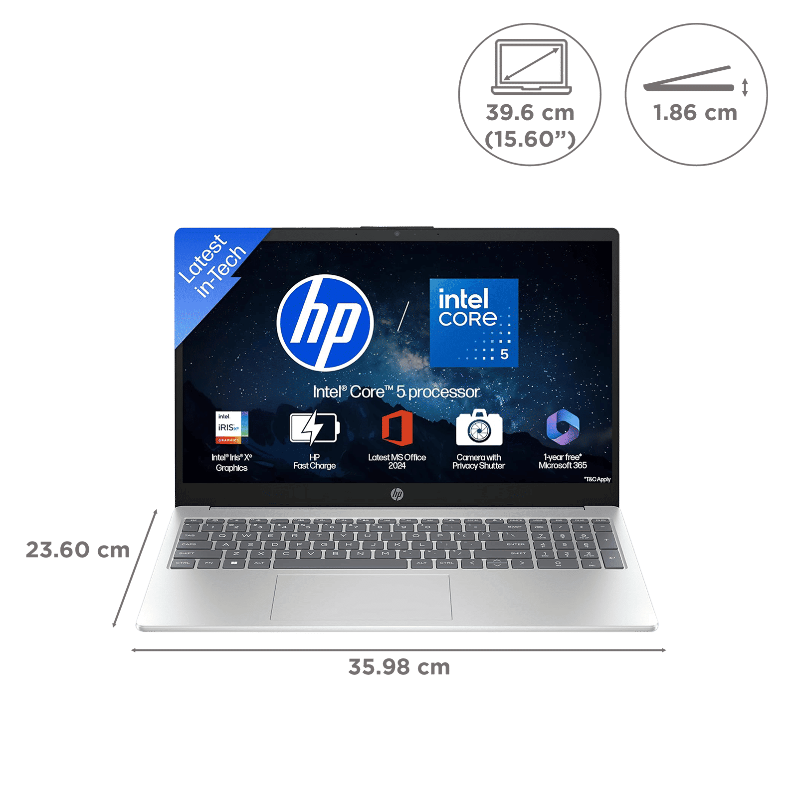 HP 15-hr0124TU Intel Core 5 120U Thin & Light Laptop (24GB, 512GB SSD, Windows 11 Home, 15.6 inch Full HD IPS Display, MS Office 2024, Natural Silver, 1.59 KG) HP 15-hr0124TU Intel Core 5 120U Thin & Light Laptop (24GB, 512GB SSD, Windows 11 Home, 15.6 inch Full HD IPS Display, MS Office 2024, Natural Silver, 1.59 KG)_2