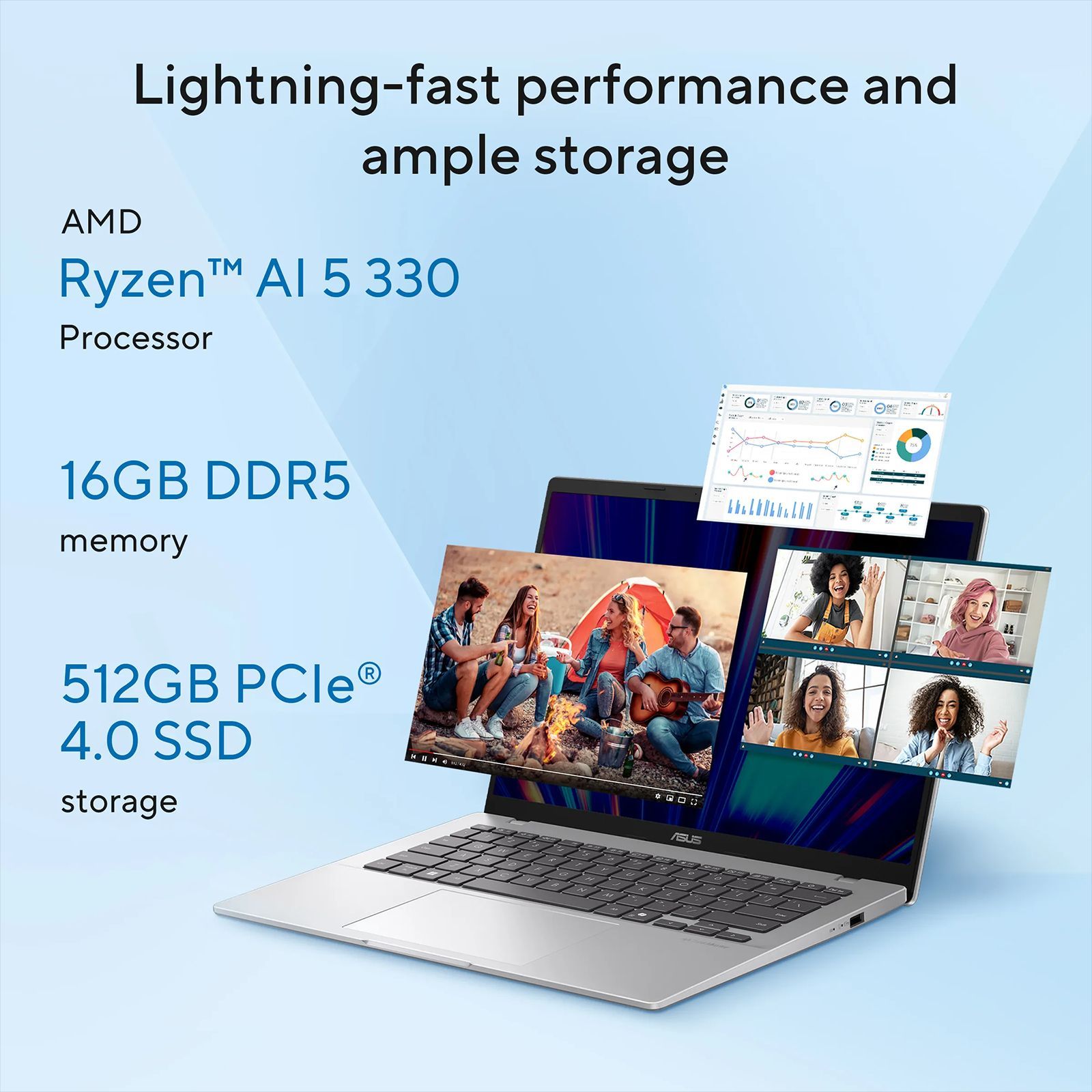 ASUS Vivobook 14 M1407KA-LY131WS AMD Ryzen AI 5 Thin and Light Laptop (16GB, 512GB SSD, Windows 11 Home, 14 inch Full HD Plus IPS Display, MS Office Home 2024, Cool Silver, 1.46 KG) ASUS Vivobook 14 M1407KA-LY131WS AMD Ryzen AI 5 Thin and Light Laptop (16GB, 512GB SSD, Windows 11 Home, 14 inch Full HD Plus IPS Display, MS Office Home 2024, Cool Silver, 1.46 KG)_5