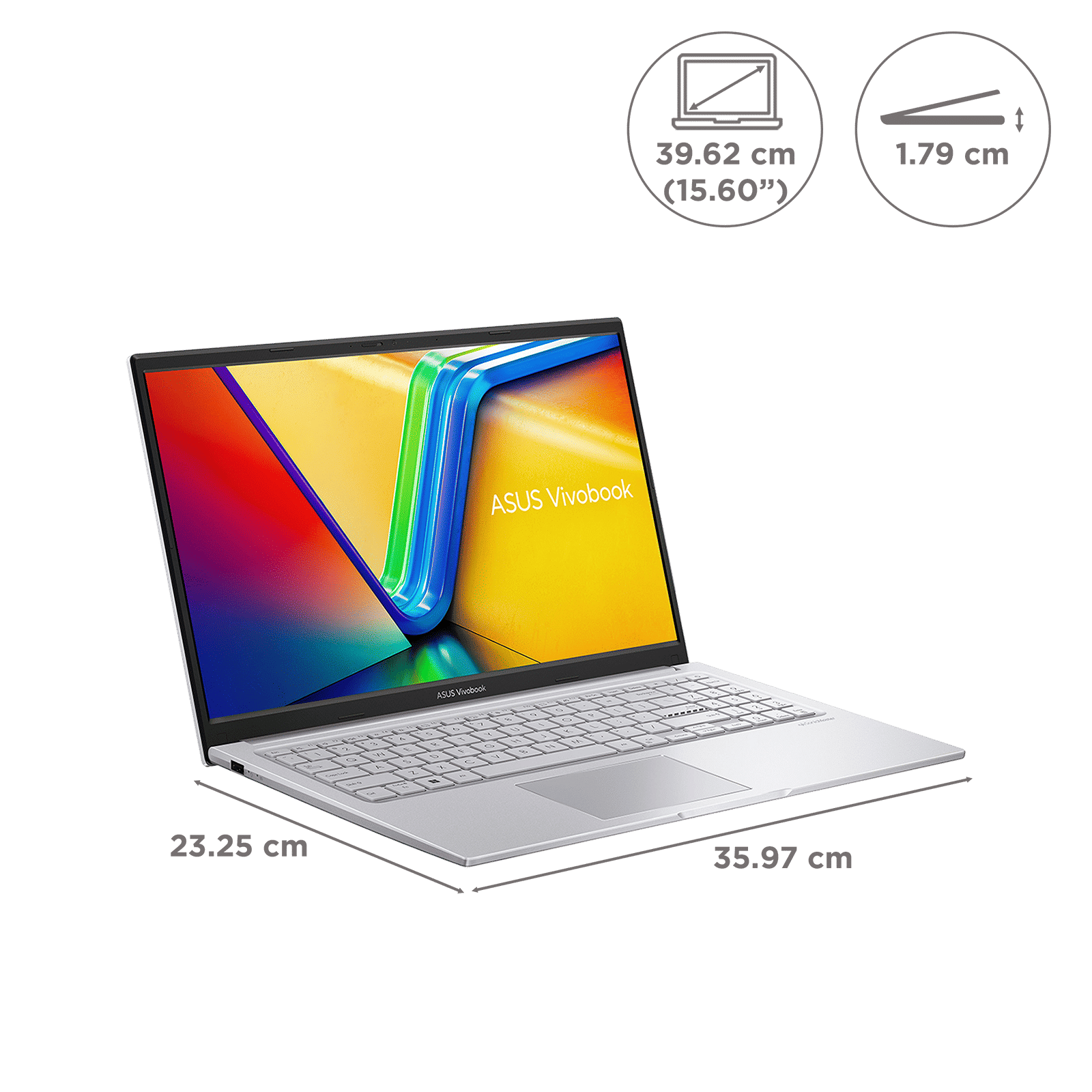 ASUS Vivobook 15 Intel Core 3 Laptop (16GB, 512GB SSD, Windows 11 Home, 15.6 inch FHD IPS Display, MS Office Home 2024, Cool Silver, 1.7 KG)_2