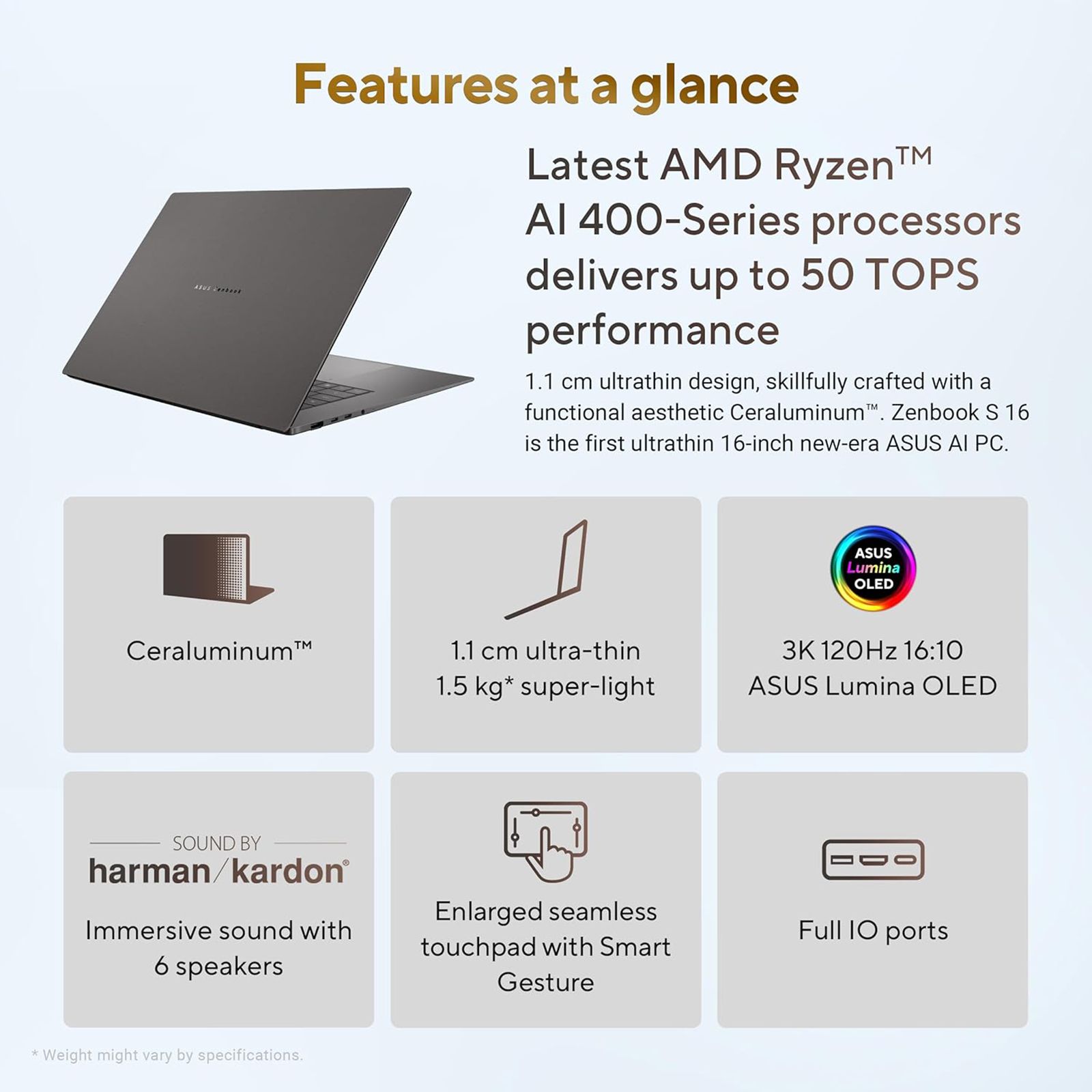 ASUS Zenbook S16 AMD Ryzen AI 9 Touchscreen Thin & Light Laptop (32GB, 1TB SSD, Windows 11 Home, 16 inch 3K OLED Display, MS Office Home 2024, Antrim Gray, 1.5 KG) ASUS Zenbook S16 AMD Ryzen AI 9 Touchscreen Thin & Light Laptop (32GB, 1TB SSD, Windows 11 Home, 16 inch 3K OLED Display, MS Office Home 2024, Antrim Gray, 1.5 KG)_2
