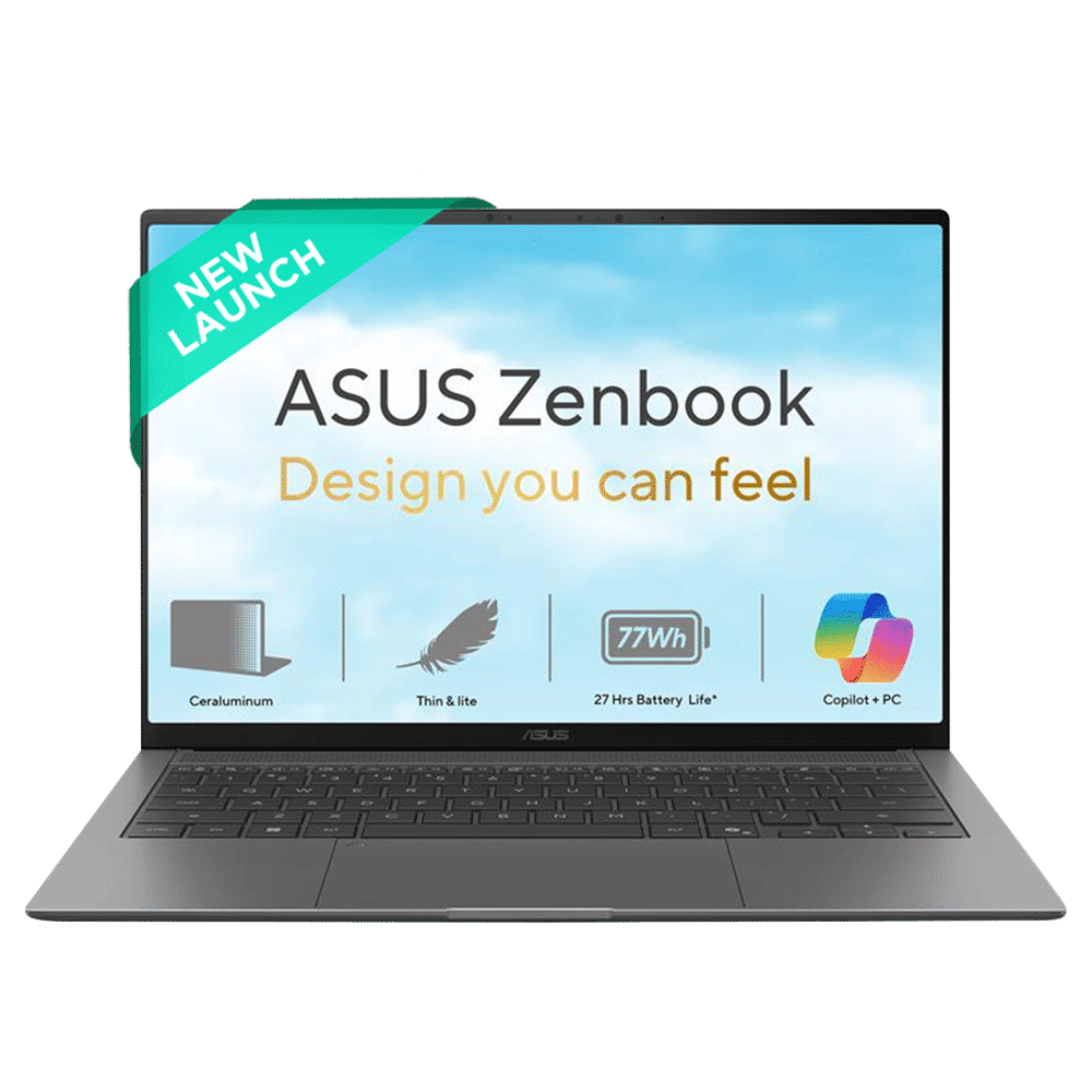 ASUS Zenbook S14 Intel Core Ultra 9 386H Touchscreen Laptop (16GB, 512GB SSD, Windows 11 Home, 14 inch 3K OLED Display, MS Office 2024, Antrim Gray, 1.2 KG)_1