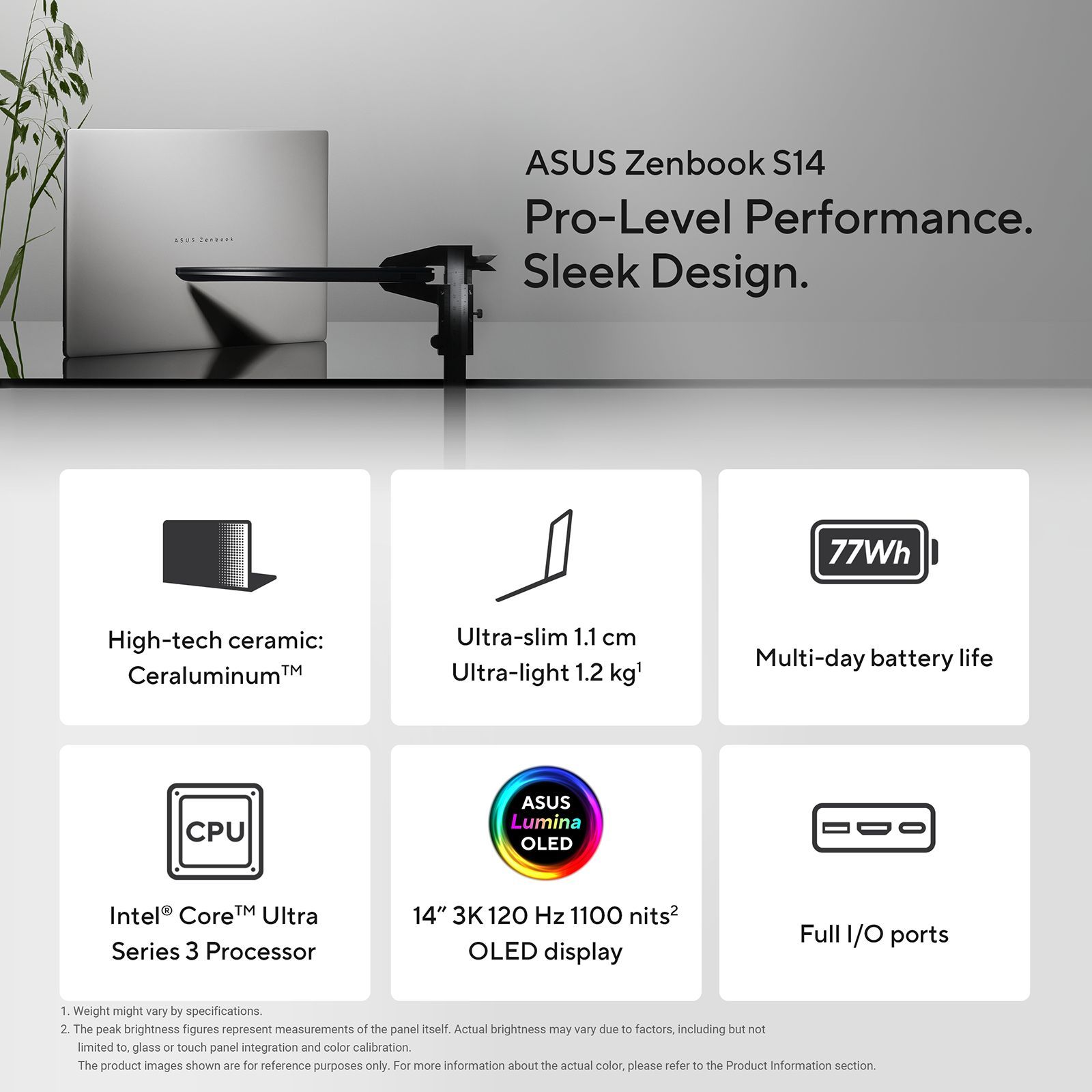 ASUS Zenbook S14 Intel Core Ultra 9 386H Touchscreen Laptop (16GB, 512GB SSD, Windows 11 Home, 14 inch 3K OLED Display, MS Office 2024, Antrim Gray, 1.2 KG)_16