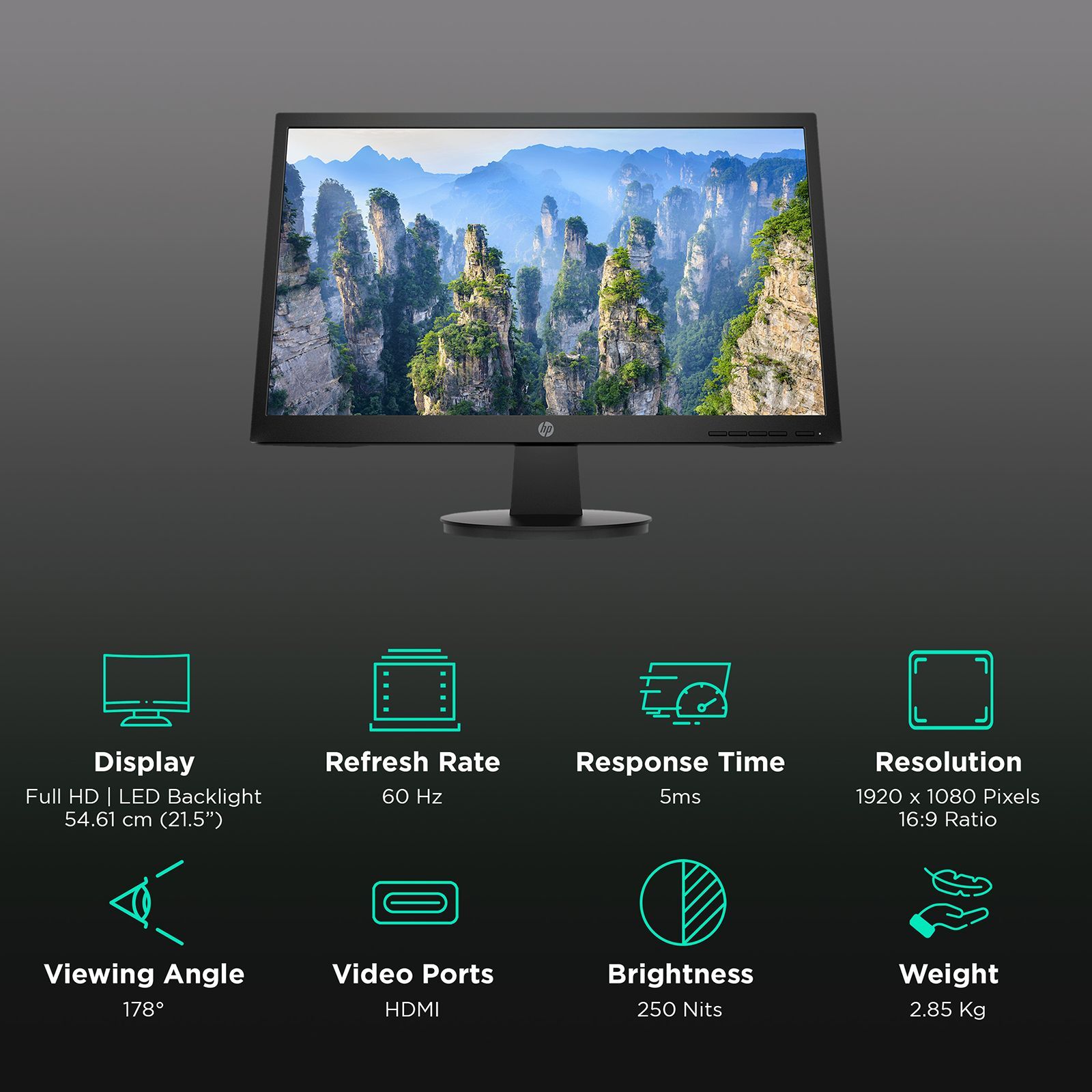 HP V22 54.61cm (21.5 Inches) Full HD Flat Panel LED-Backlit Monitor (With Low Blue Light Mode)_3