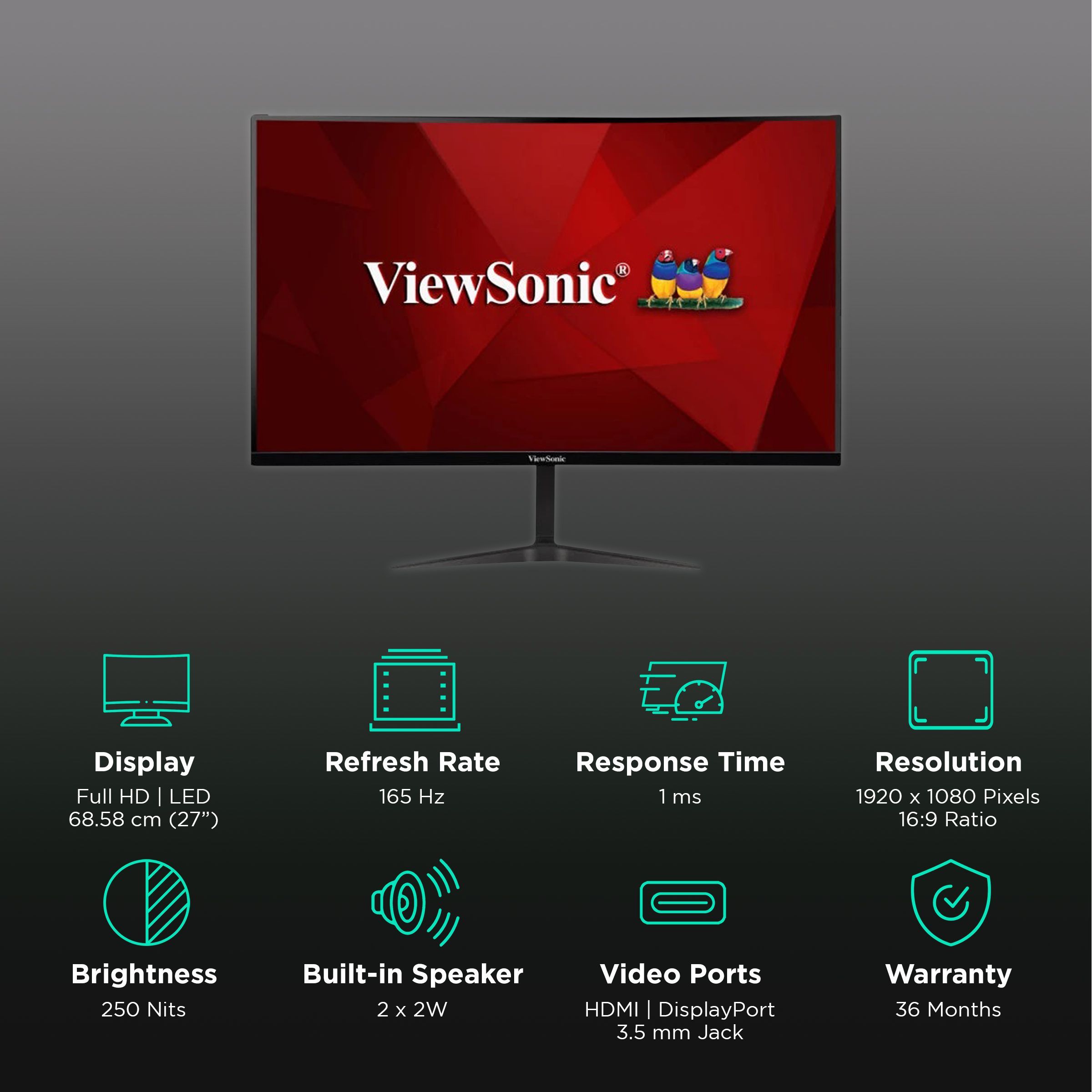 ViewSonic Omni 68.58 cm (27 inch) Full HD VA Panel LCD Frameless Gaming Monitor with Black Stabilizer_3