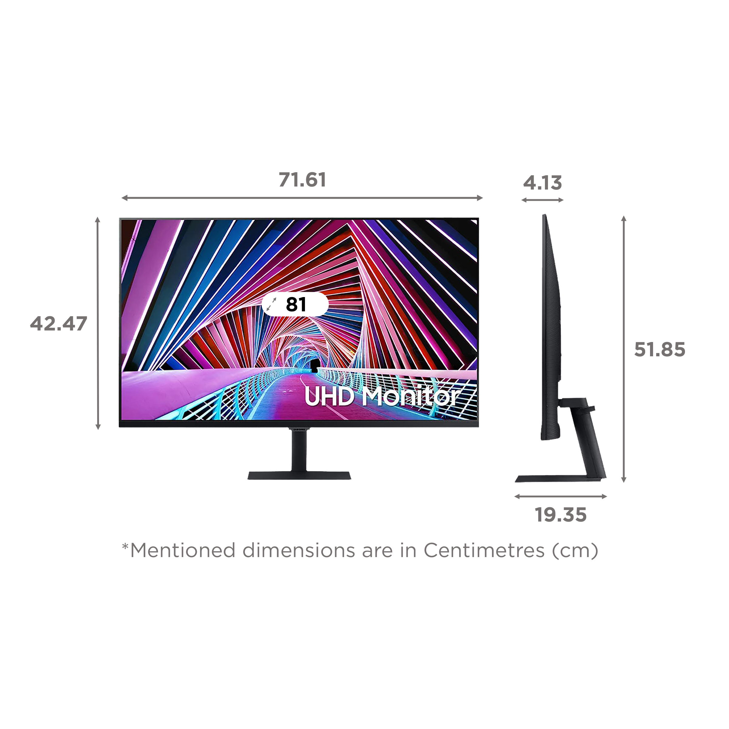 SAMSUNG S70A 81 cm (32 inch) Ultra HD 4K VA Panel LED Borderless Monitor with Flicker-Free Technology_2