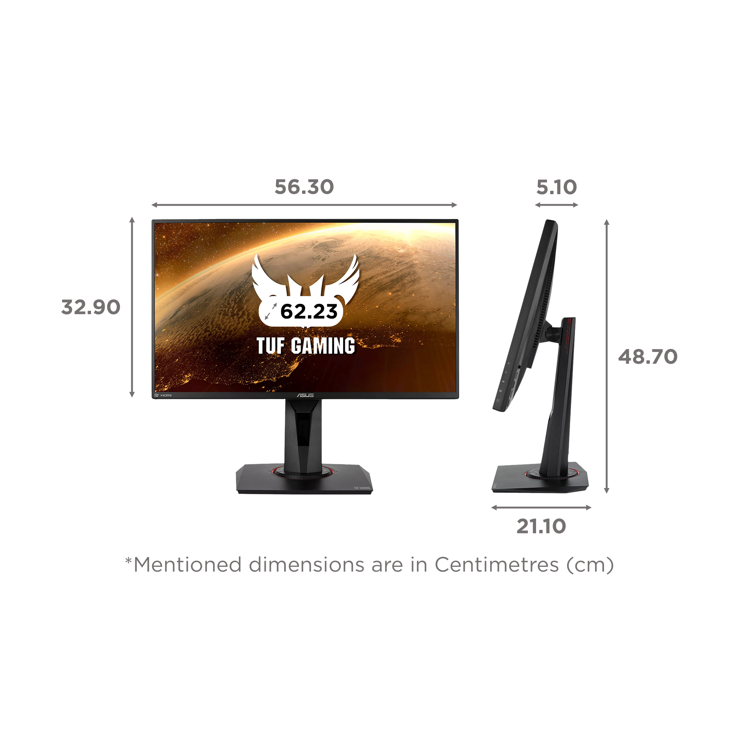 ASUS TUF 62.23 cm (24.5 inch) Full HD IPS Panel LCD Non-Glare Height Adjustable Gaming Monitor with Extreme Low Motion Blur Technology_2