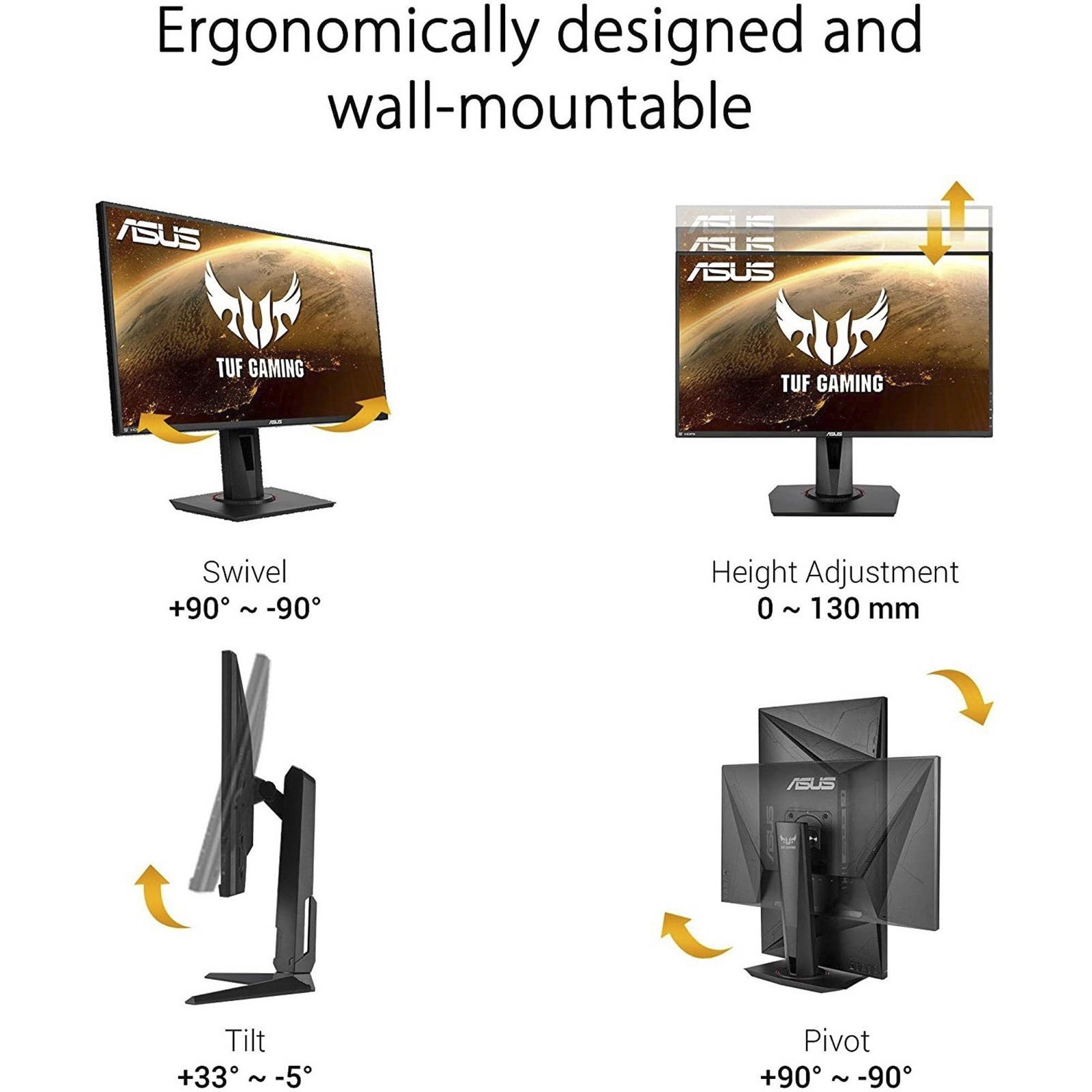ASUS TUF 62.23 cm (24.5 inch) Full HD IPS Panel LCD Non-Glare Height Adjustable Gaming Monitor with Extreme Low Motion Blur Technology_8
