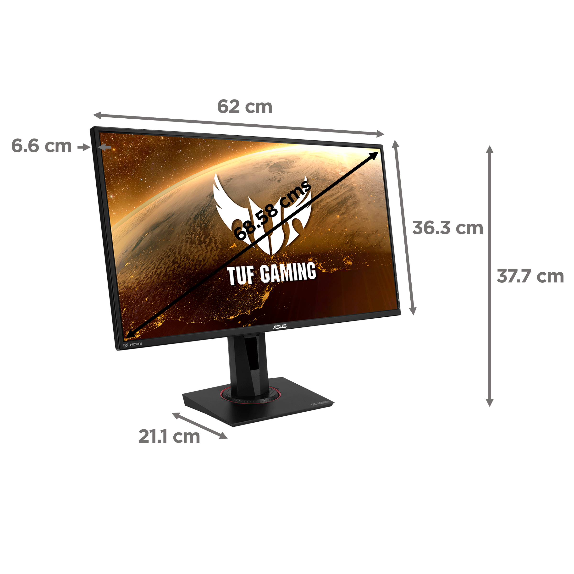 ASUS TUF 68.58cm (27 Inch) WQHD Flat Panel Gaming Monitor (G-SYNC Compatible, HDMI, 165Hz, VG27AQ, Black)_2