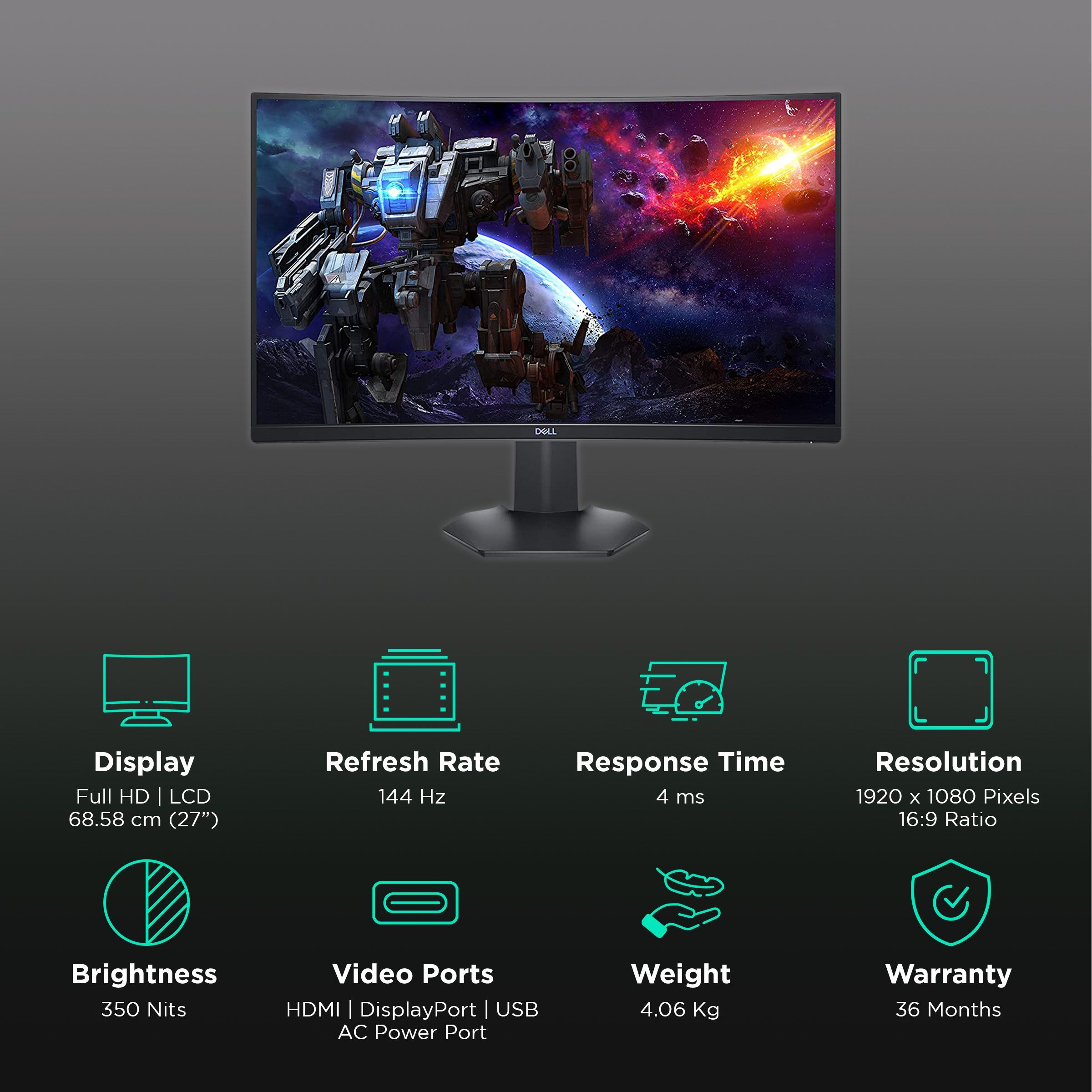 Dell 68.58 cm (27 inch) Full HD VA Panel LCD 3-Sided Ultra Thin Bezel Height Adjustable Gaming Monitor with NVIDIA G-Sync Compatible Dell 68.58 cm (27 inch) Full HD VA Panel LCD 3-Sided Ultra Thin Bezel Height Adjustable Gaming Monitor with NVIDIA G-Sync Compatible_3