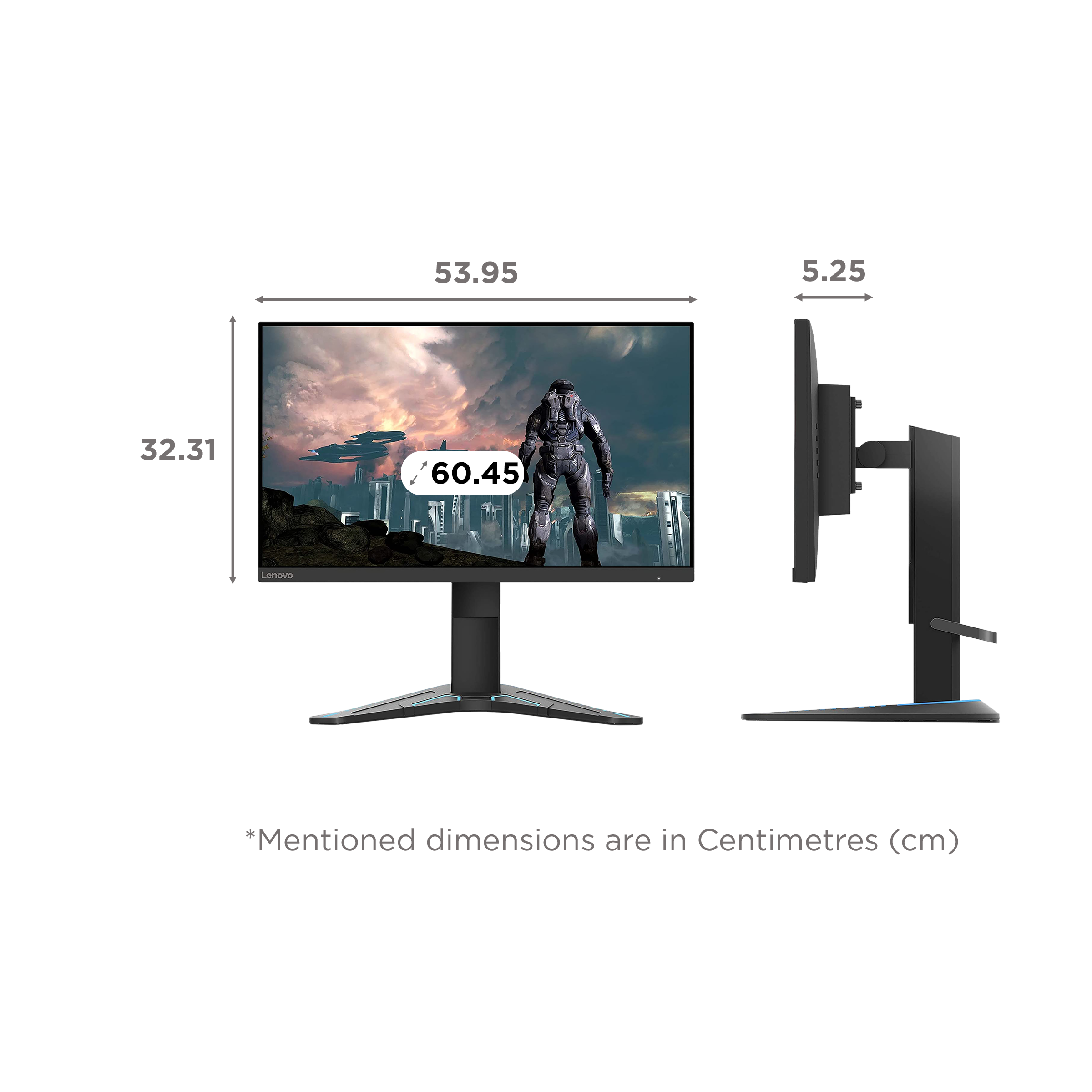 Lenovo G Series 60.45 cm (23.8 inch) Full HD IPS Panel LCD Flat Height Adjustable Gaming Monitor with AMD FreeSync Premium Technology_2
