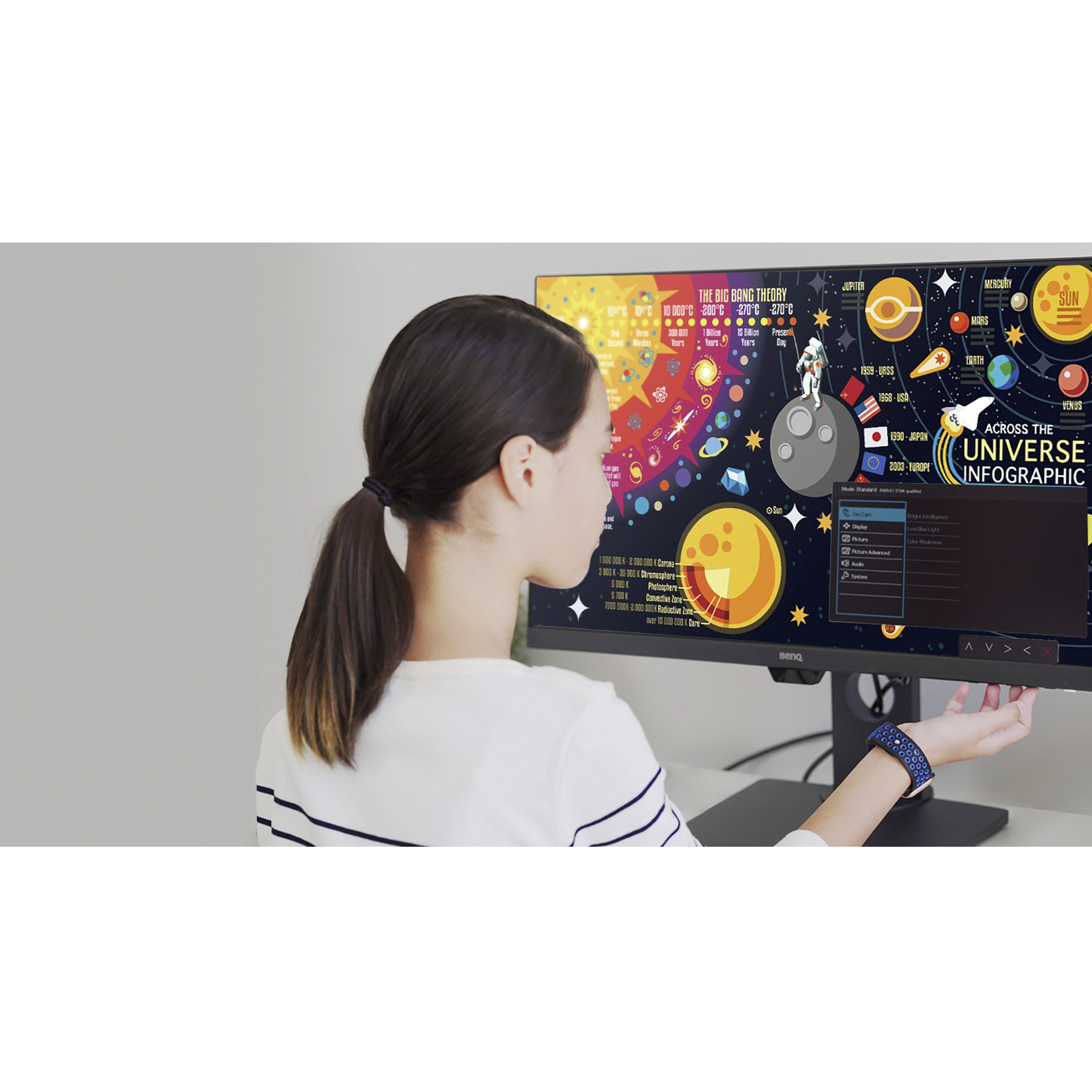 BenQ Home 68.58 cm (27 inch) Full HD IPS Panel LED Ultra Slim Bezel Height Adjustable Monitor with Brightness Intelligence Technology_10