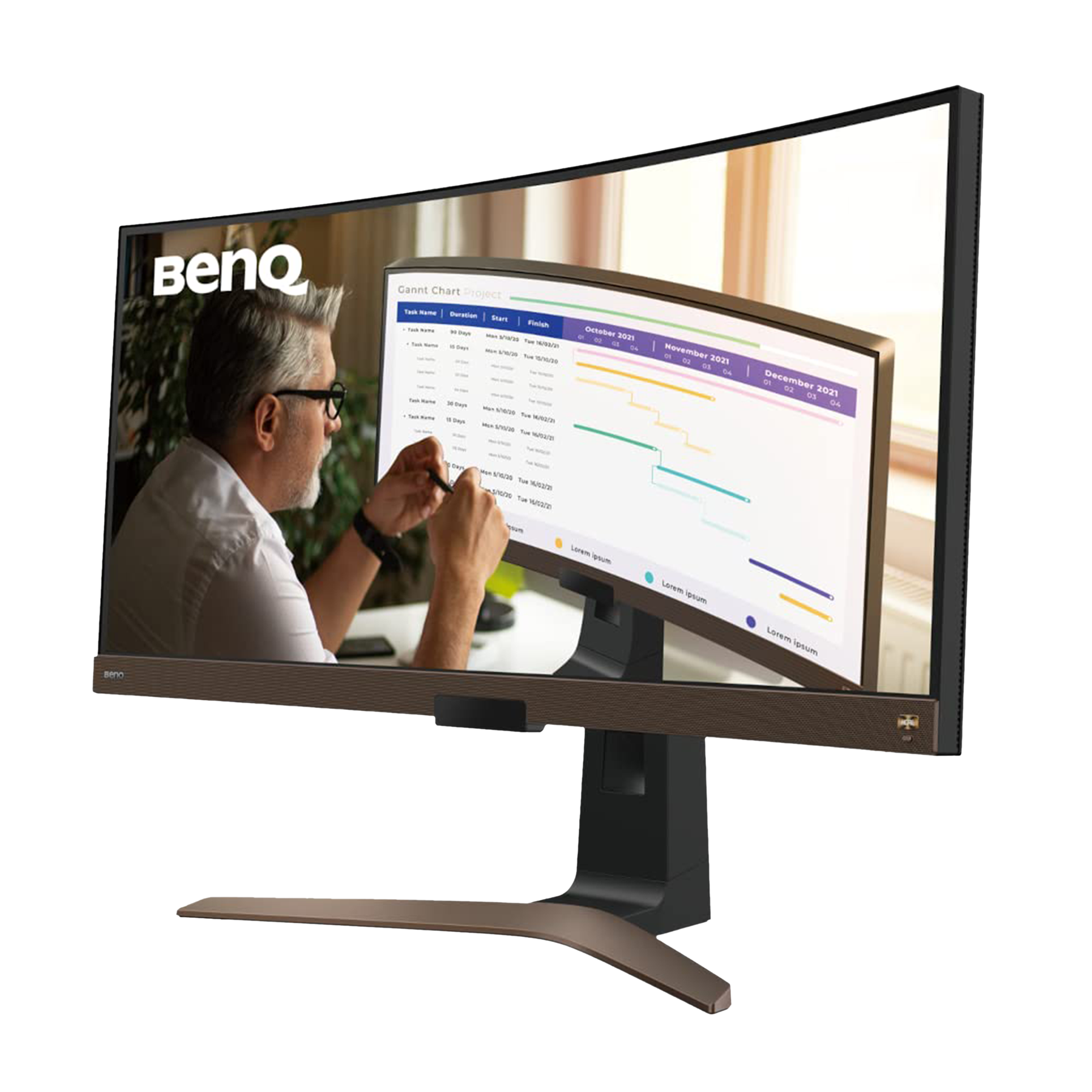 BenQ 95.25 cm (37.5 inch) WQHD IPS Panel LED Curved Height Adjustable Gaming Monitor with Flicker-Free Technology_5