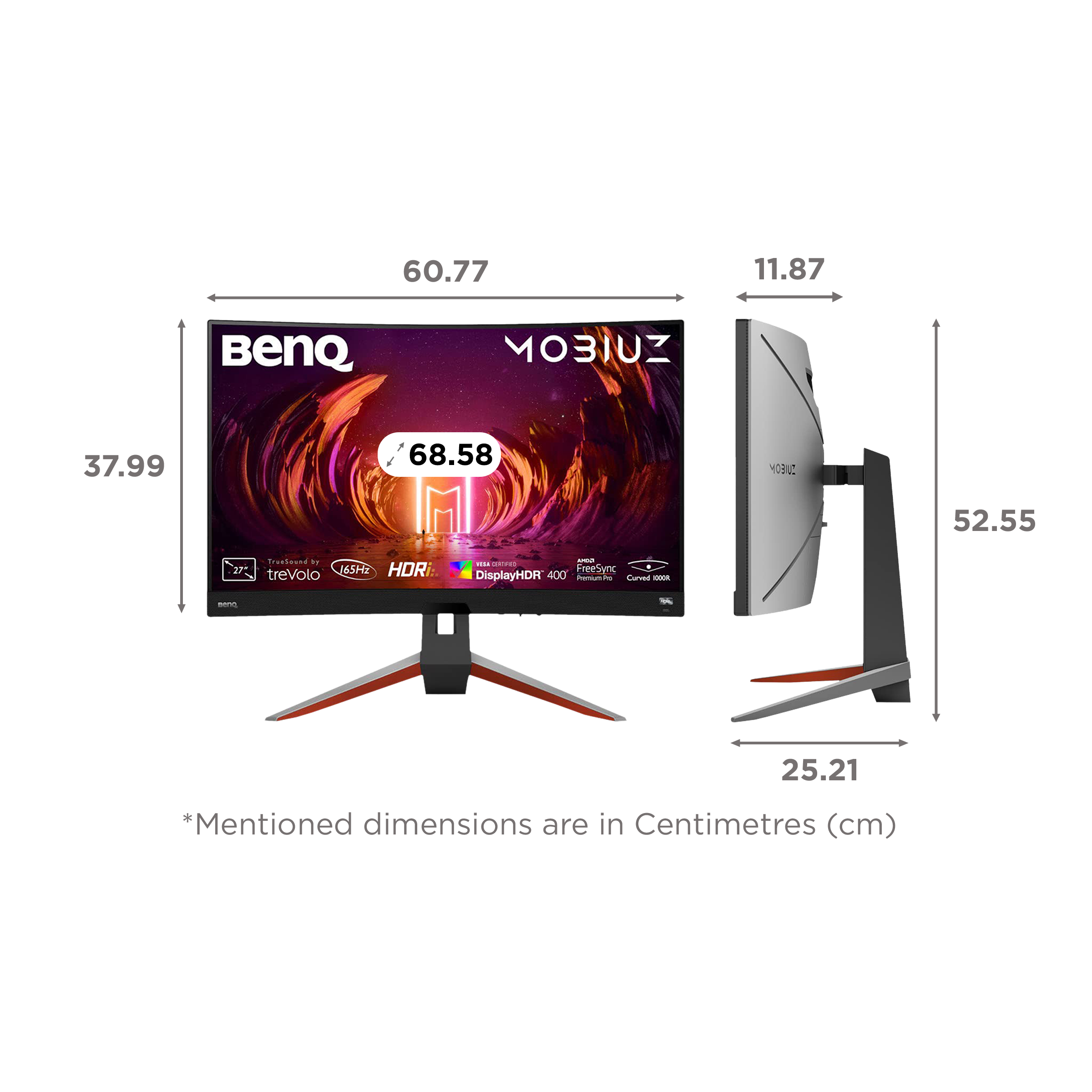 BenQ MOBIUZ 68.58 cm (27 inch) QHD VA Panel LED Curved Height Adjustable Gaming Monitor with Flicker-Free Technology_2