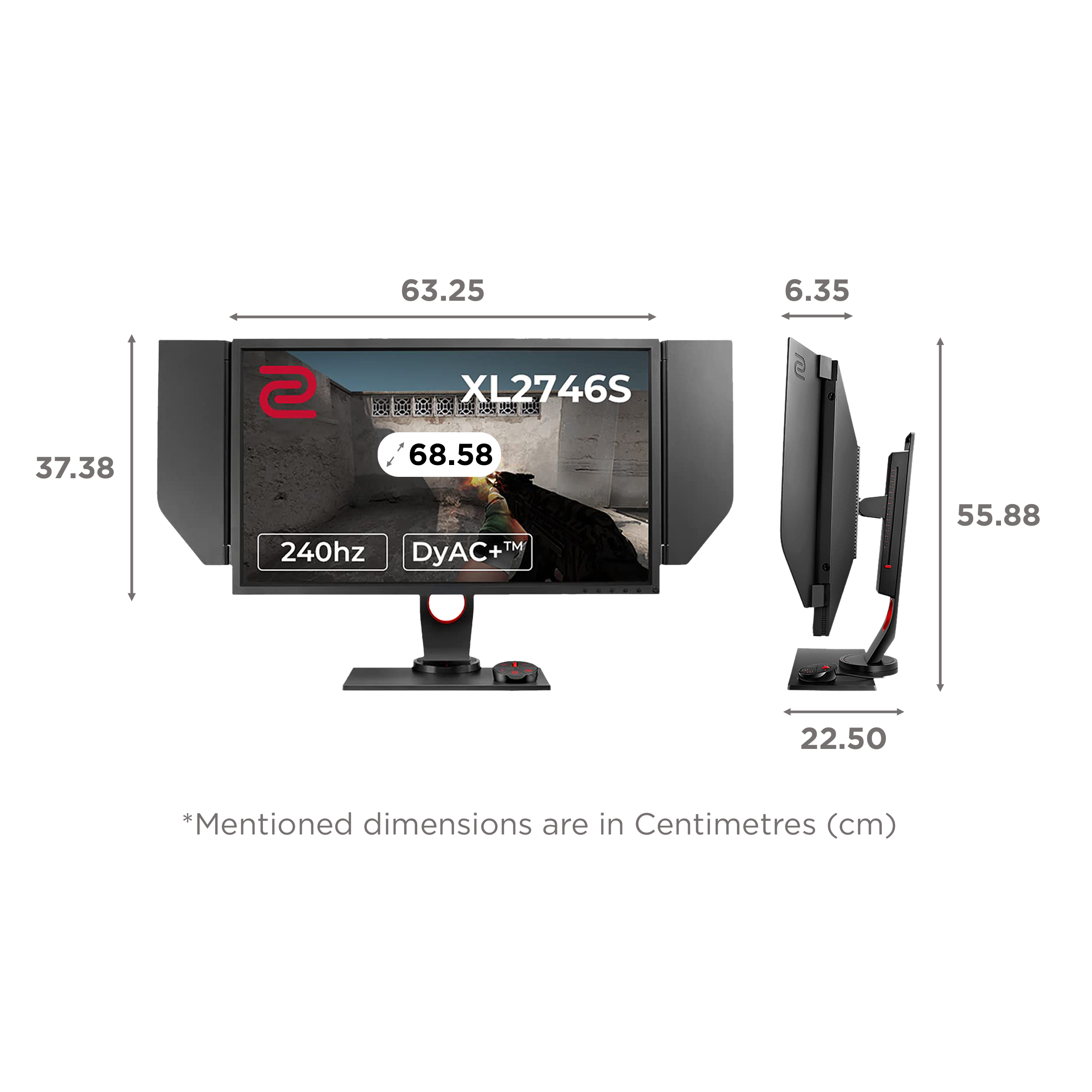 BenQ ZOWIE 68.58 cm (27 inch) Full HD TN Panel LCD Height Adjustable Gaming Monitor with Black eQualizer Technology_2