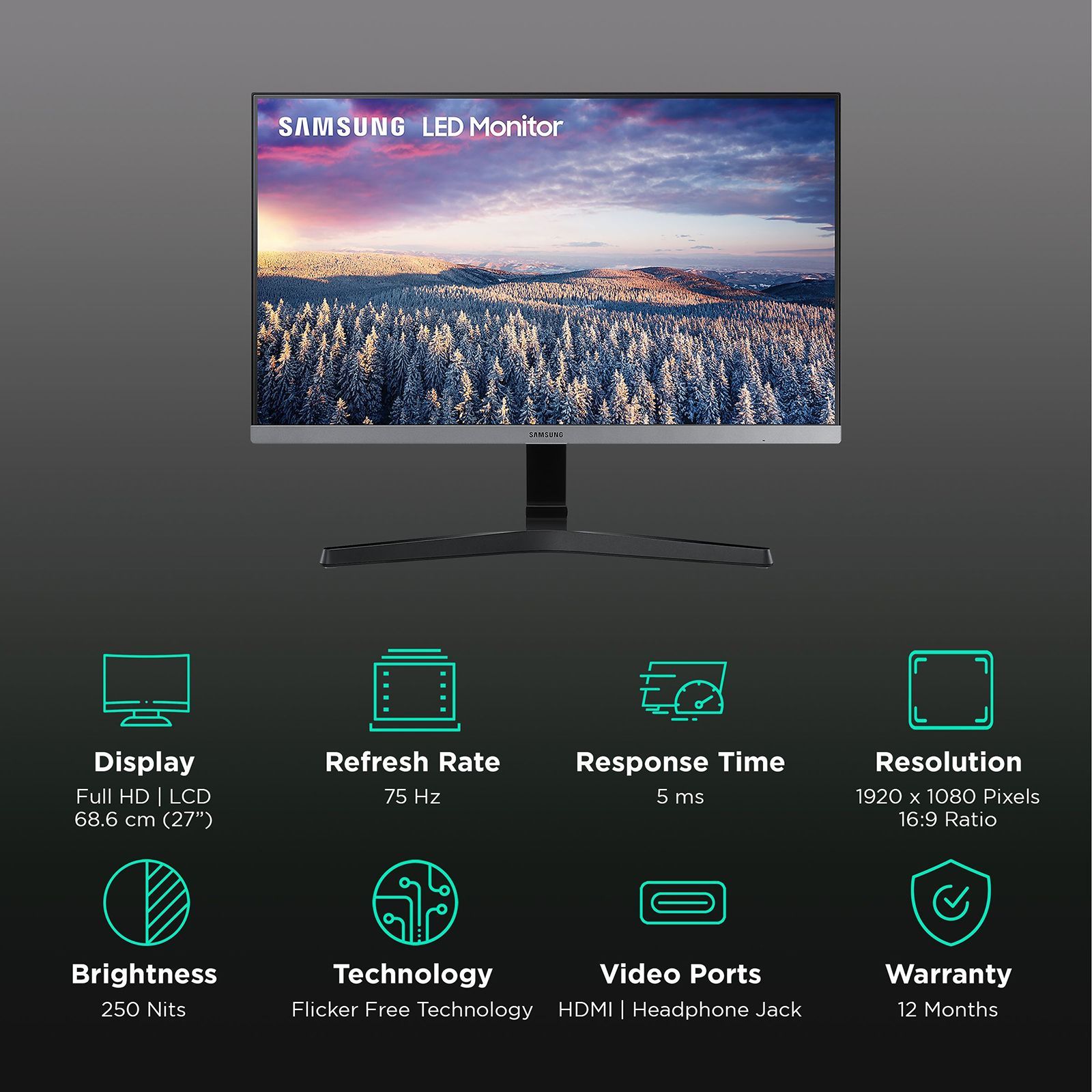SAMSUNG 68.6 cm (27 inch) Full HD IPS Panel LCD Bezel-Less Monitor with Flicker-Free Technology SAMSUNG 68.6 cm (27 inch) Full HD IPS Panel LCD Bezel-Less Monitor with Flicker-Free Technology_3