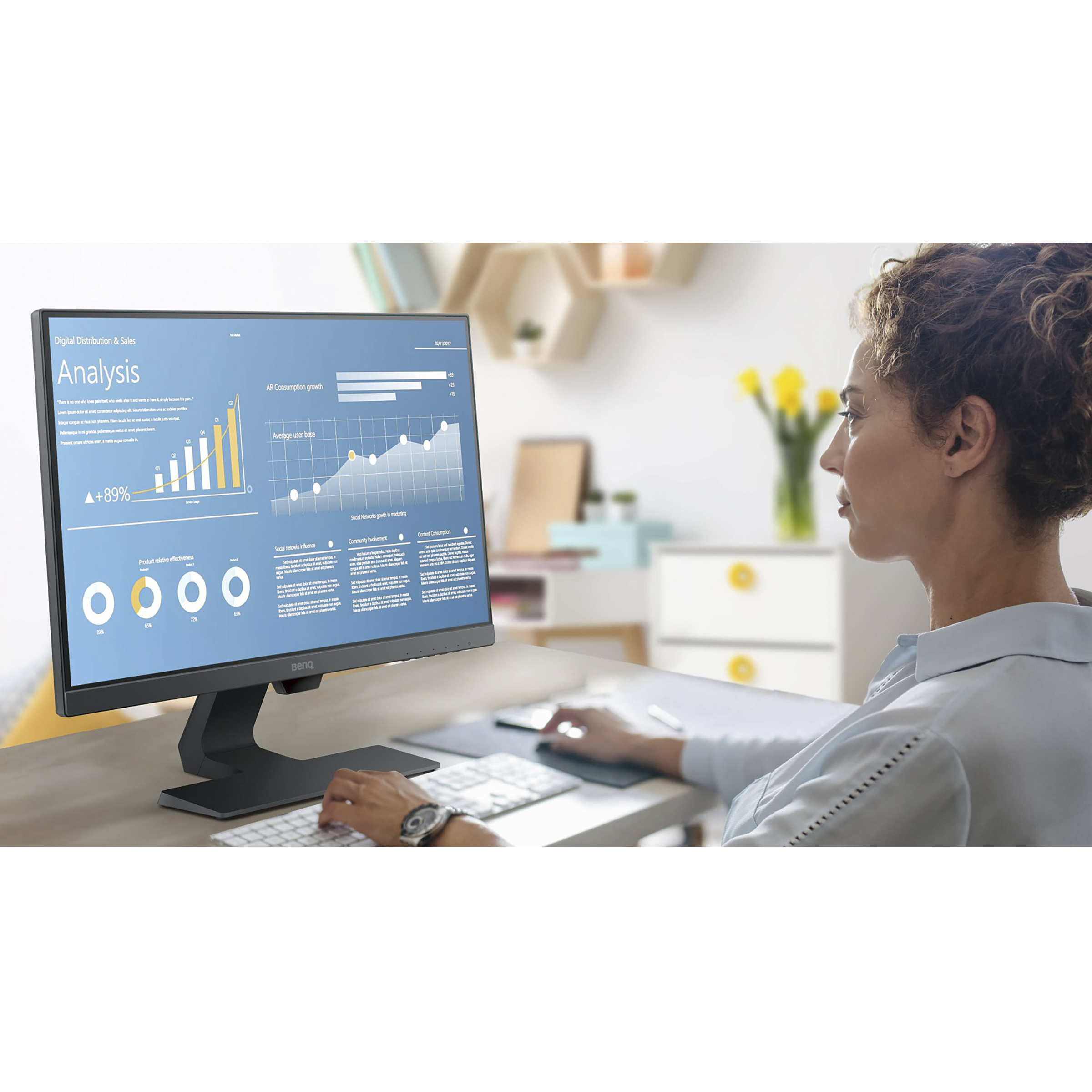 BenQ 60.45 cm (23.8 inch) Full HD IPS Panel LCD Ultra Slim Bezel Monitor with Flicker-Free Technology_14