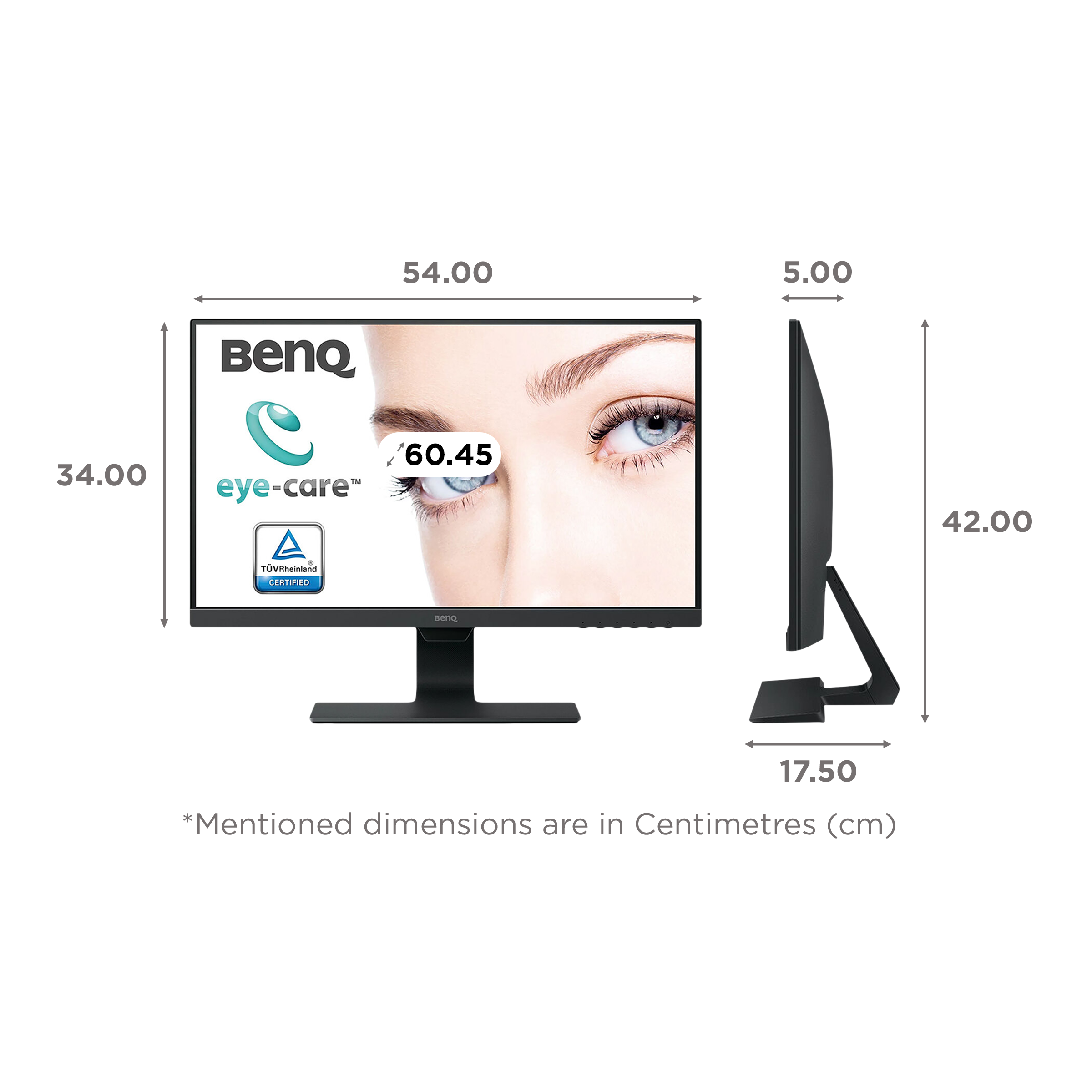 BenQ 60.45 cm (23.8 inch) Full HD IPS Panel LCD Ultra Slim Bezel Monitor with Flicker-Free Technology_2