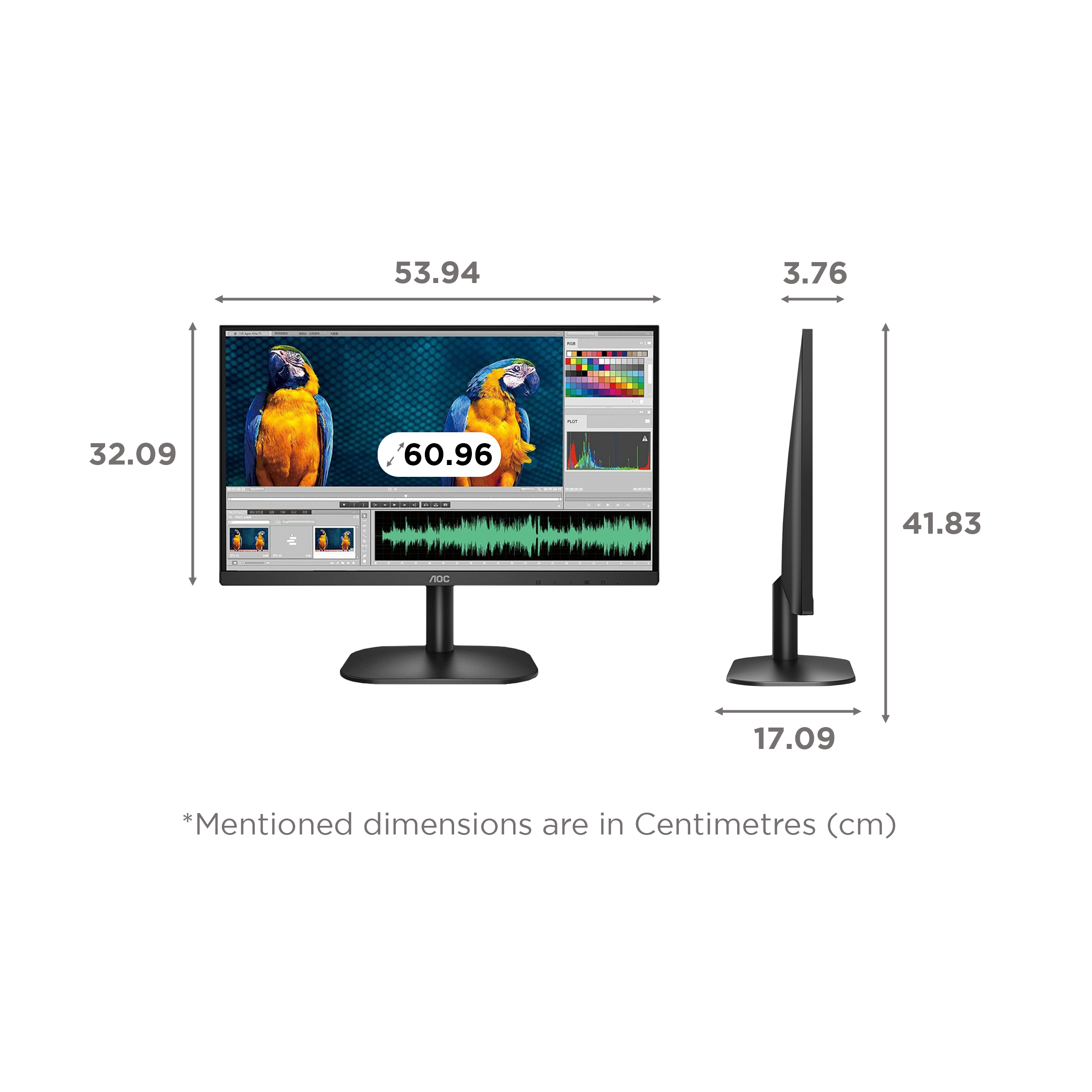 AOC 60.45 cm (23.8 inch) Full HD IPS Panel WLED Monitor with Flicker Free Technology_2