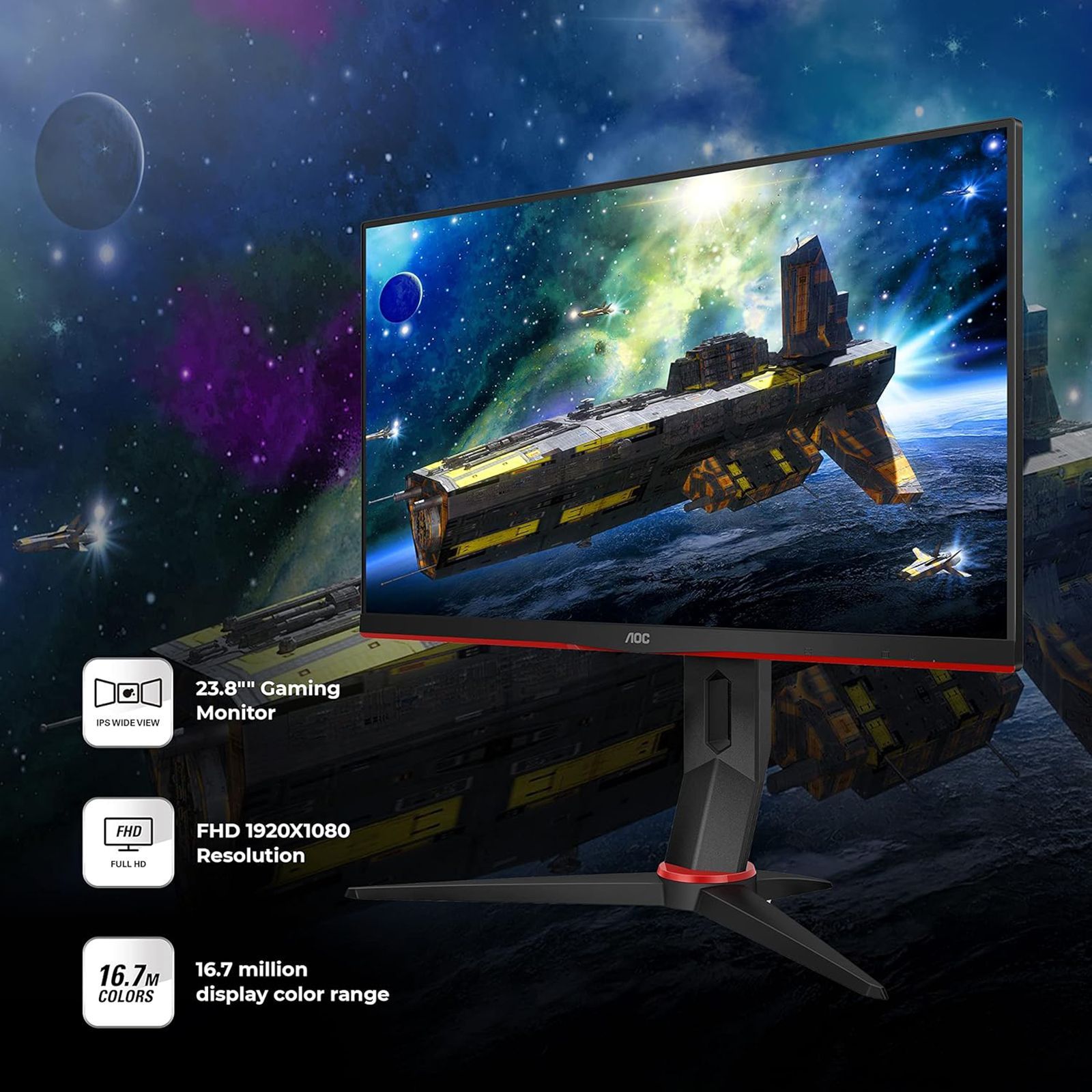 AOC 60.45 cm (23.8 inch) Full HD IPS Panel WLED Height Adjustable Gaming Monitor with Flicker Free Technology_12