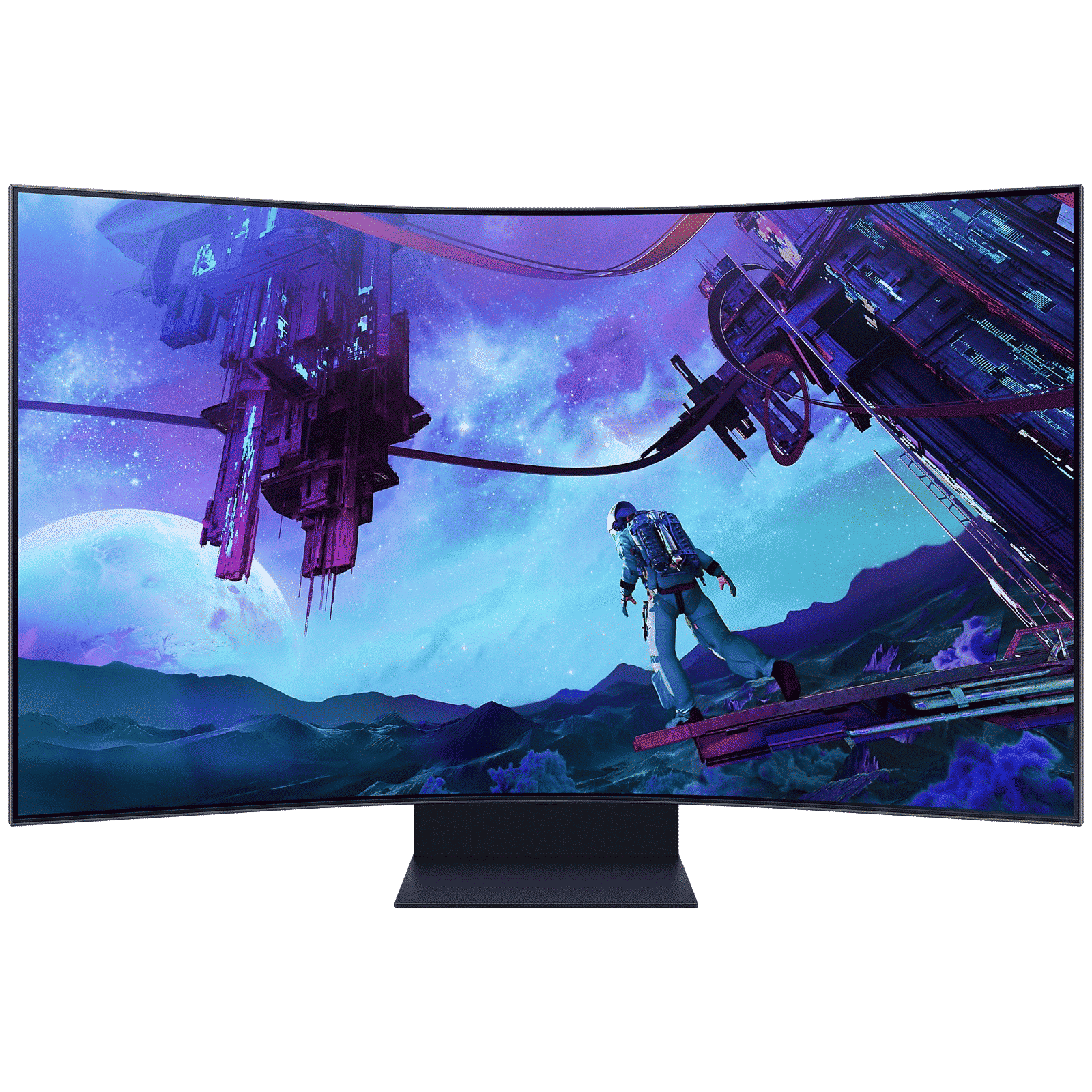 SAMSUNG Odyssey Ark 2 139.7 cm (55 inch) 4K Ultra HD OLED Curved Gaming Monitor with Eye Saver Mode SAMSUNG Odyssey Ark 2 139.7 cm (55 inch) 4K Ultra HD OLED Curved Gaming Monitor with Eye Saver Mode_1