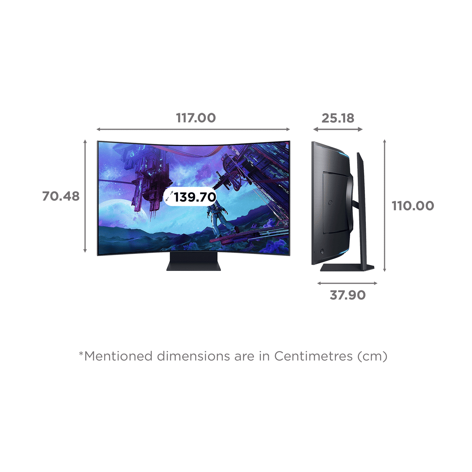 SAMSUNG Odyssey Ark 2 139.7 cm (55 inch) 4K Ultra HD OLED Curved Gaming Monitor with Eye Saver Mode SAMSUNG Odyssey Ark 2 139.7 cm (55 inch) 4K Ultra HD OLED Curved Gaming Monitor with Eye Saver Mode_2