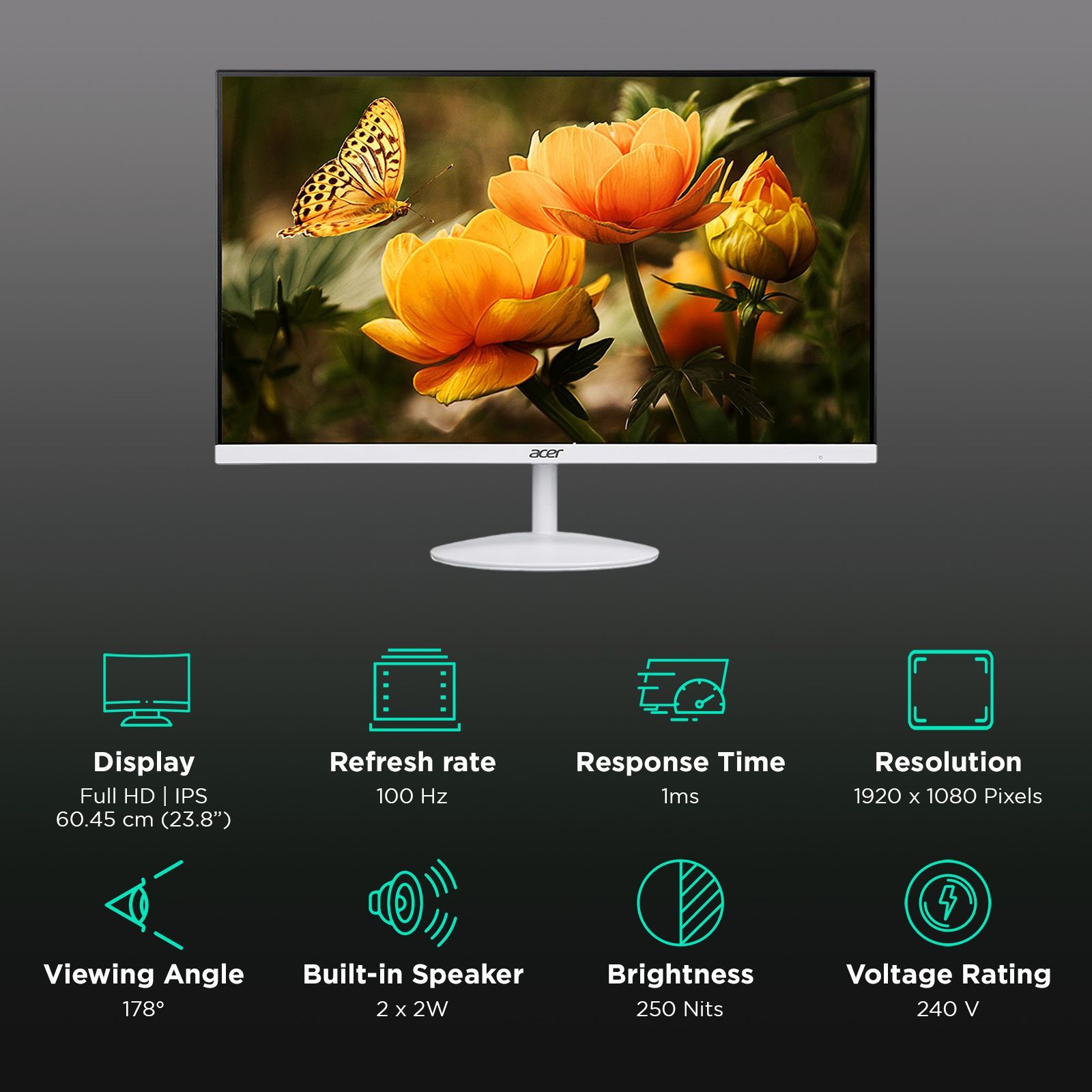 acer SA2 60.45 cm (23.8 inch) Full HD IPS Panel Ultra Thin Gaming Monitor with AMD Free Sync_3