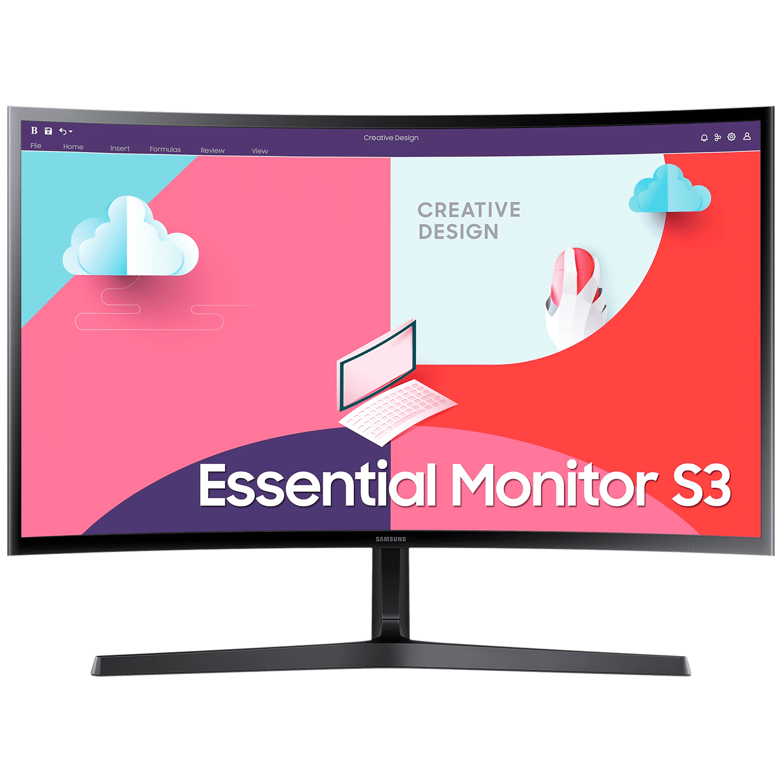 SAMSUNG Essential S3 68.5 cm (27 inch) Full HD VA Panel LCD Curved Gaming Monitor with Flicker Free Technology SAMSUNG Essential S3 68.5 cm (27 inch) Full HD VA Panel LCD Curved Gaming Monitor with Flicker Free Technology_1