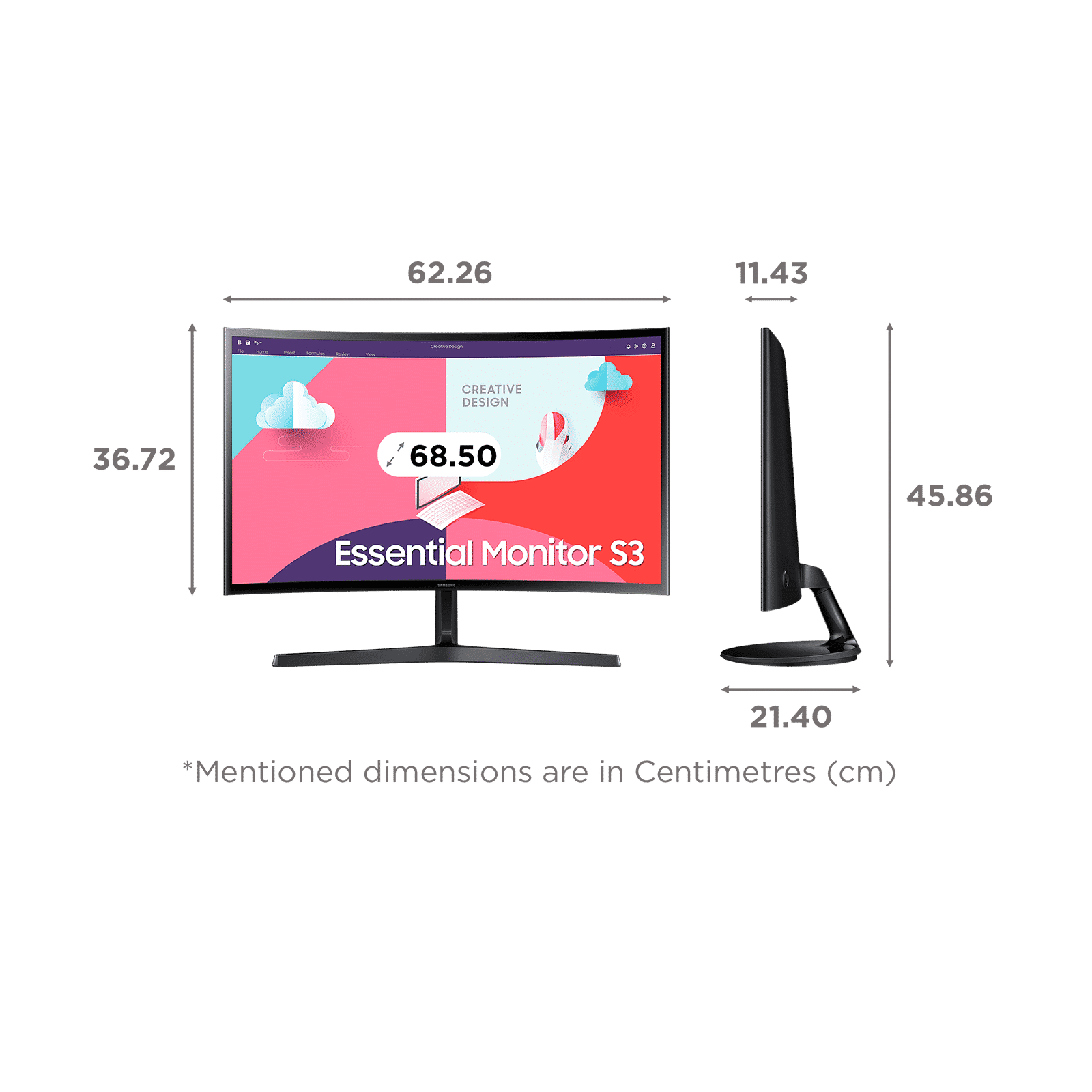 SAMSUNG Essential S3 68.5 cm (27 inch) Full HD VA Panel LCD Curved Gaming Monitor with Flicker Free Technology SAMSUNG Essential S3 68.5 cm (27 inch) Full HD VA Panel LCD Curved Gaming Monitor with Flicker Free Technology_2