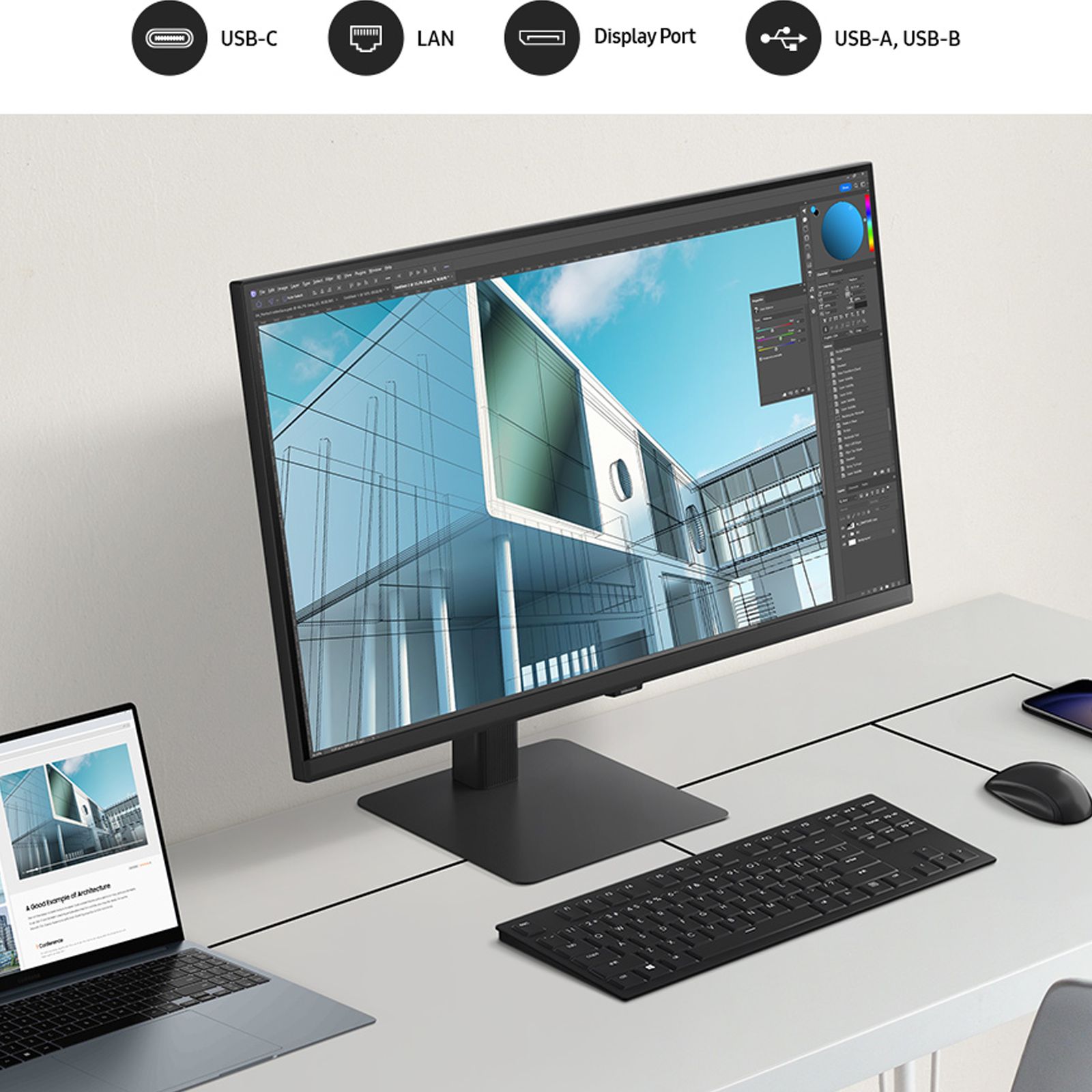 SAMSUNG ViewFinity S6 68.47 cm (27 inch) QHD IPS Panel Height Adjustable Monitor with In-built Speakers_20