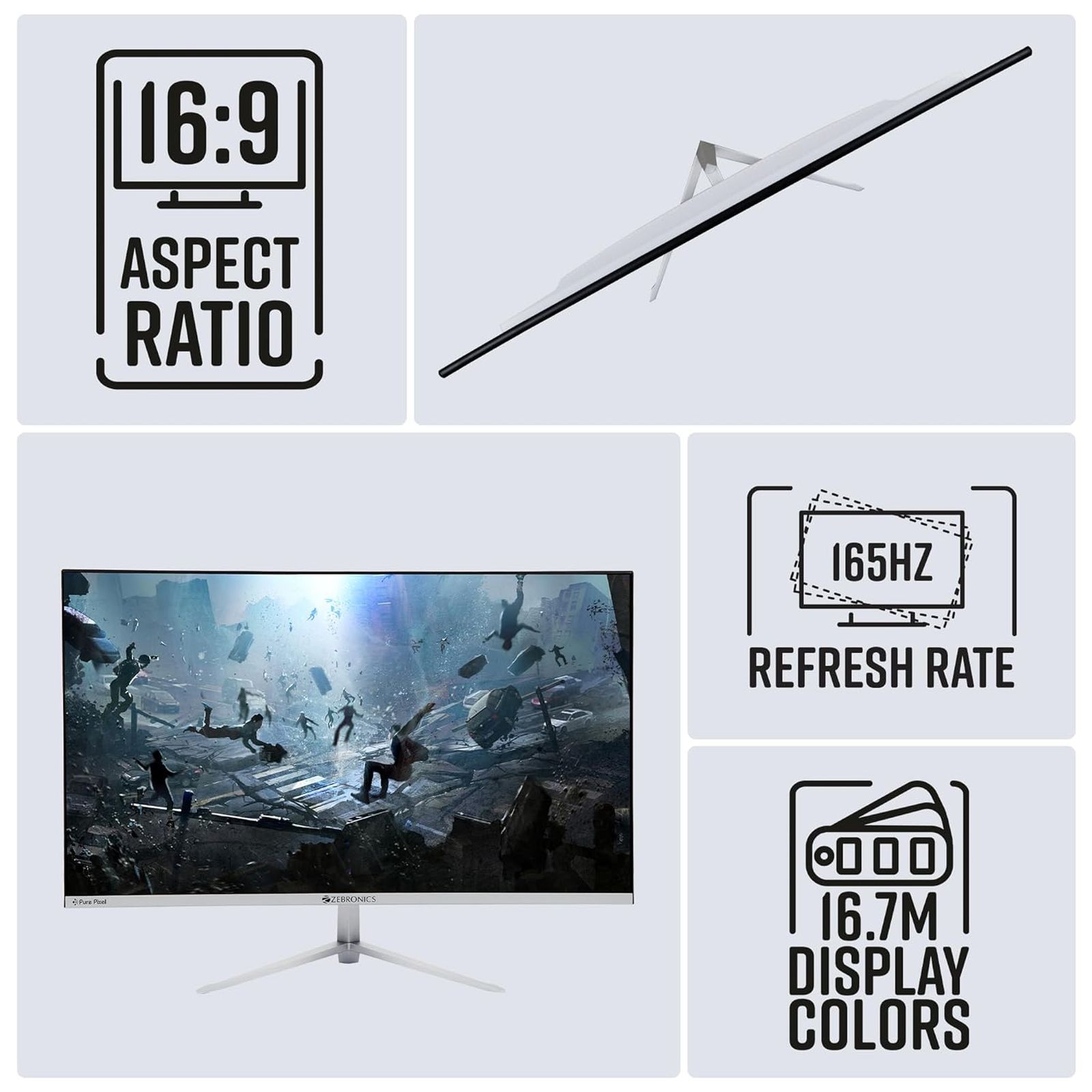 ZEBRONICS ZEB-A24FHD 60.4 cm (24 inch) Full HD VA Panel LED Ultra Slim Gaming Monitor with Anti Glare Screen_8