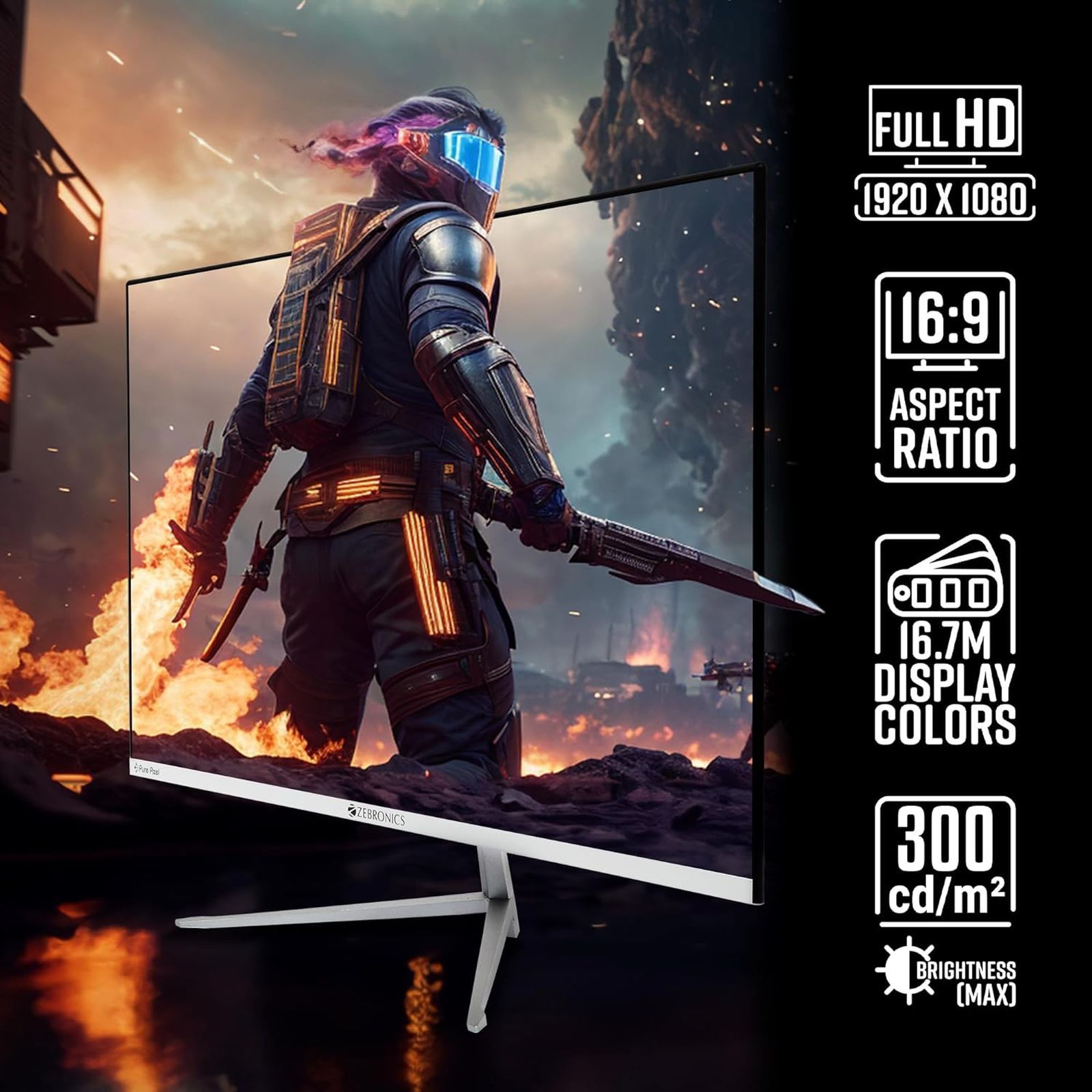 ZEBRONICS ZEB-A24FHD 60.4 cm (24 inch) Full HD VA Panel LED Ultra Slim Gaming Monitor with Anti Glare Screen_9