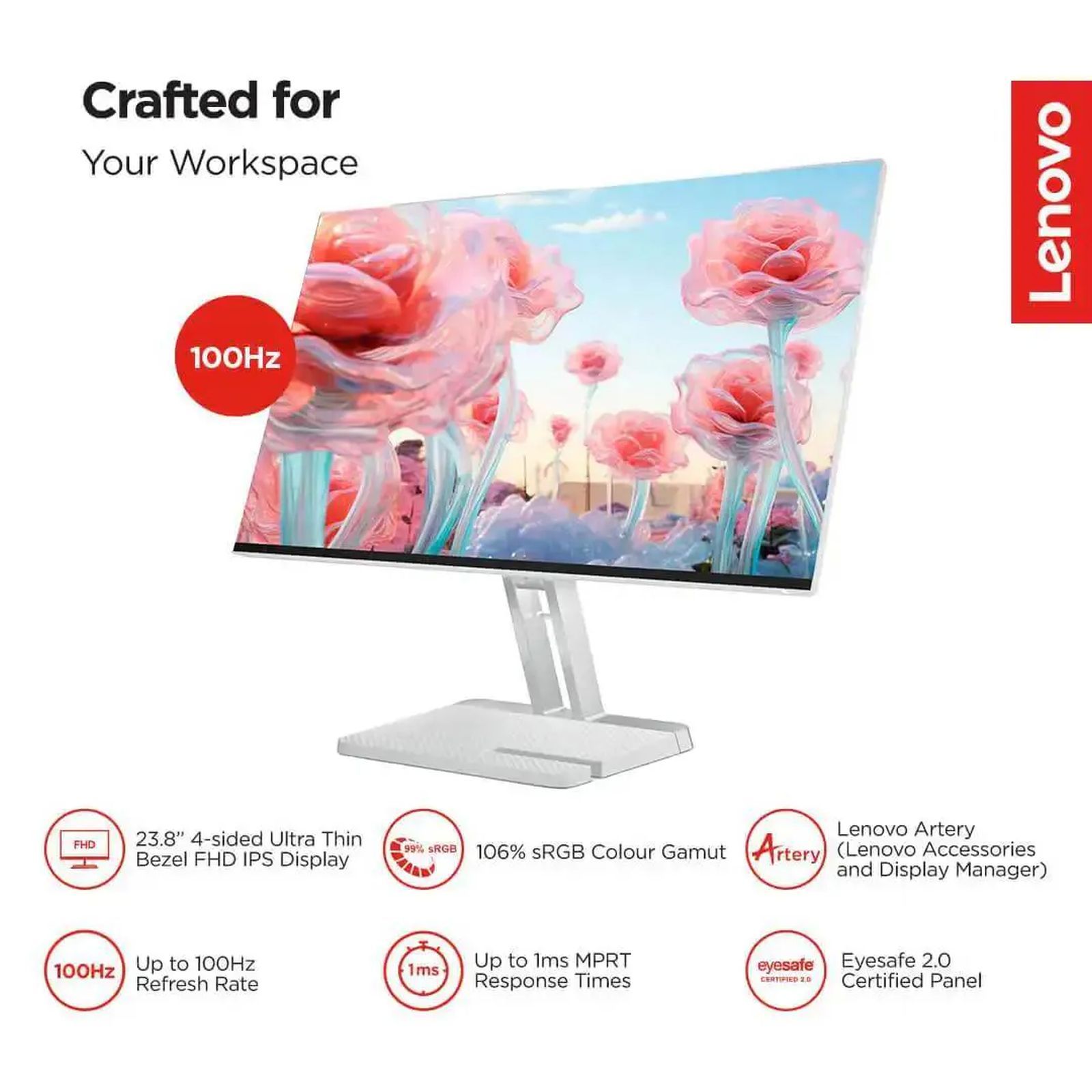 Lenovo L24i4A 60.45 cm (23.8 inch) Full HD IPS Panel Ultra Thin Monitor with WLED Backlight_8