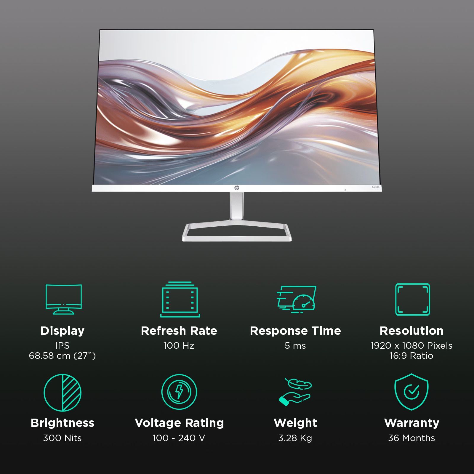 HP Series 5 HP Series 5 60.45 cm (27 inch) Full HD IPS Panel LED Monitor with Inbuilt Speakers_3