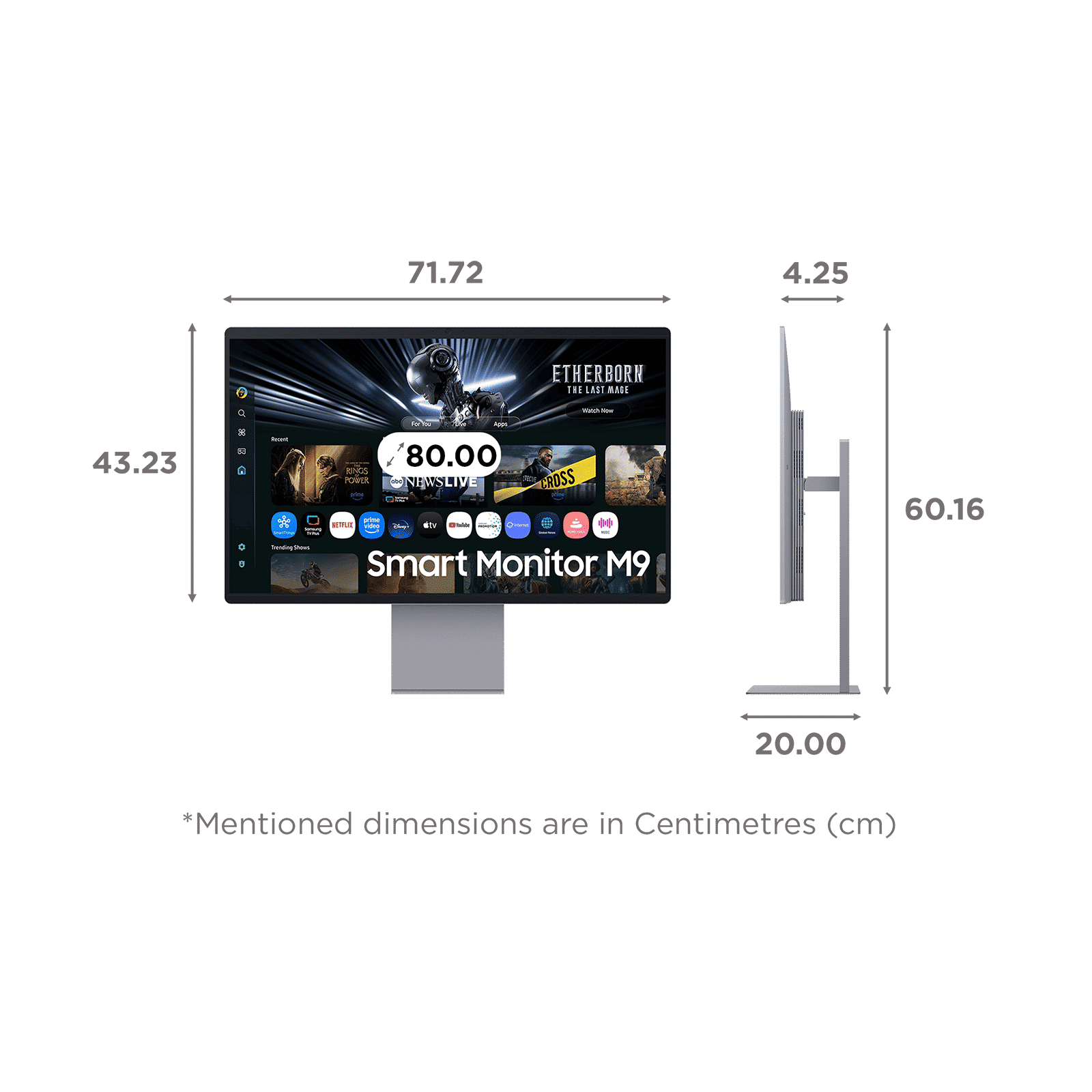 SAMSUNG M9 80 cm (32 inch) 4K Ultra HD OLED Panel Ultra Wide Height Adjustable Monitor with AI Picture Optimizer_2