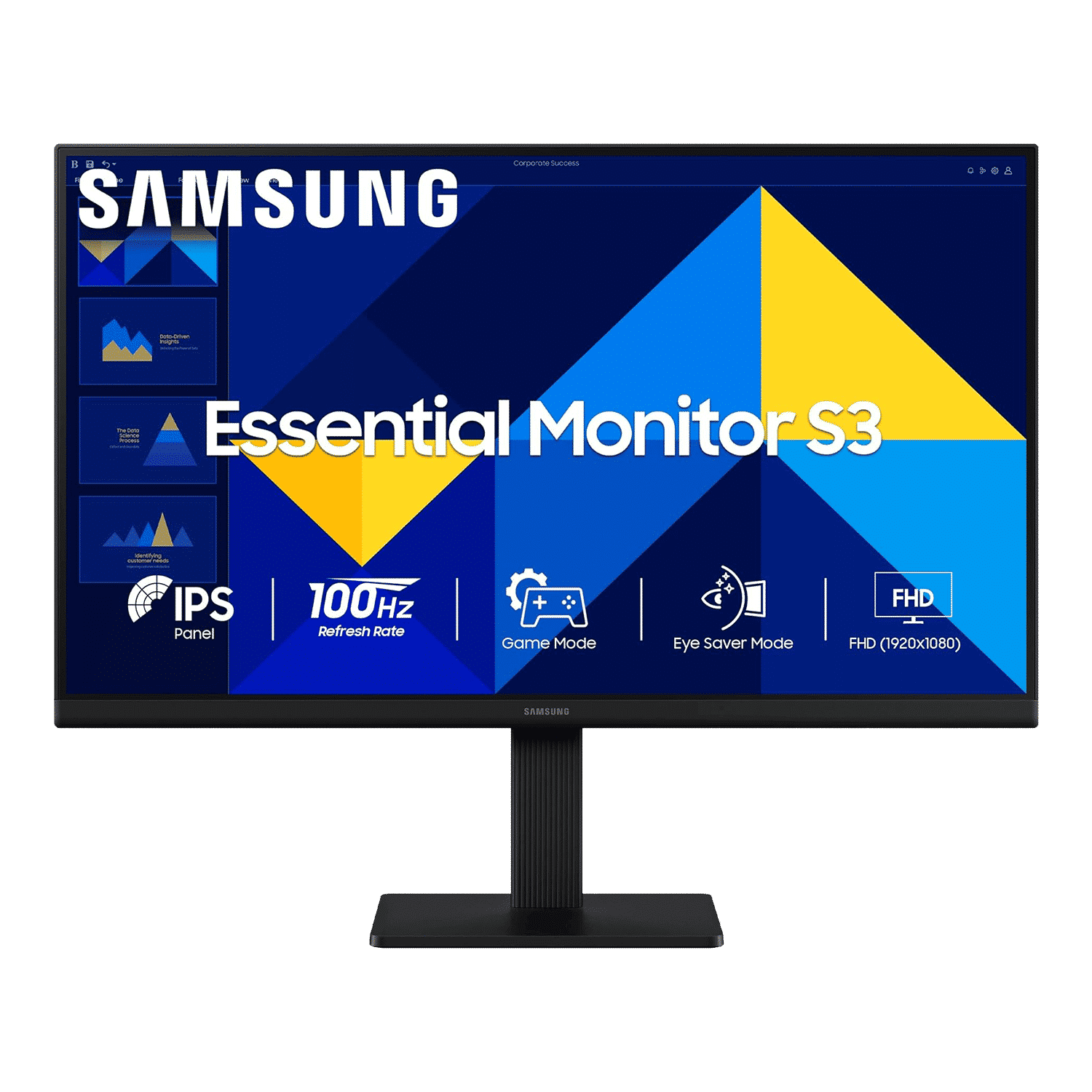 SAMSUNG Essential S3 60.5 cm (24 inch) Full HD IPS Panel Borderless Height Adjustable Monitor with Eye Saver Mode SAMSUNG Essential S3 60.5 cm (24 inch) Full HD IPS Panel Borderless Height Adjustable Monitor with Eye Saver Mode_1