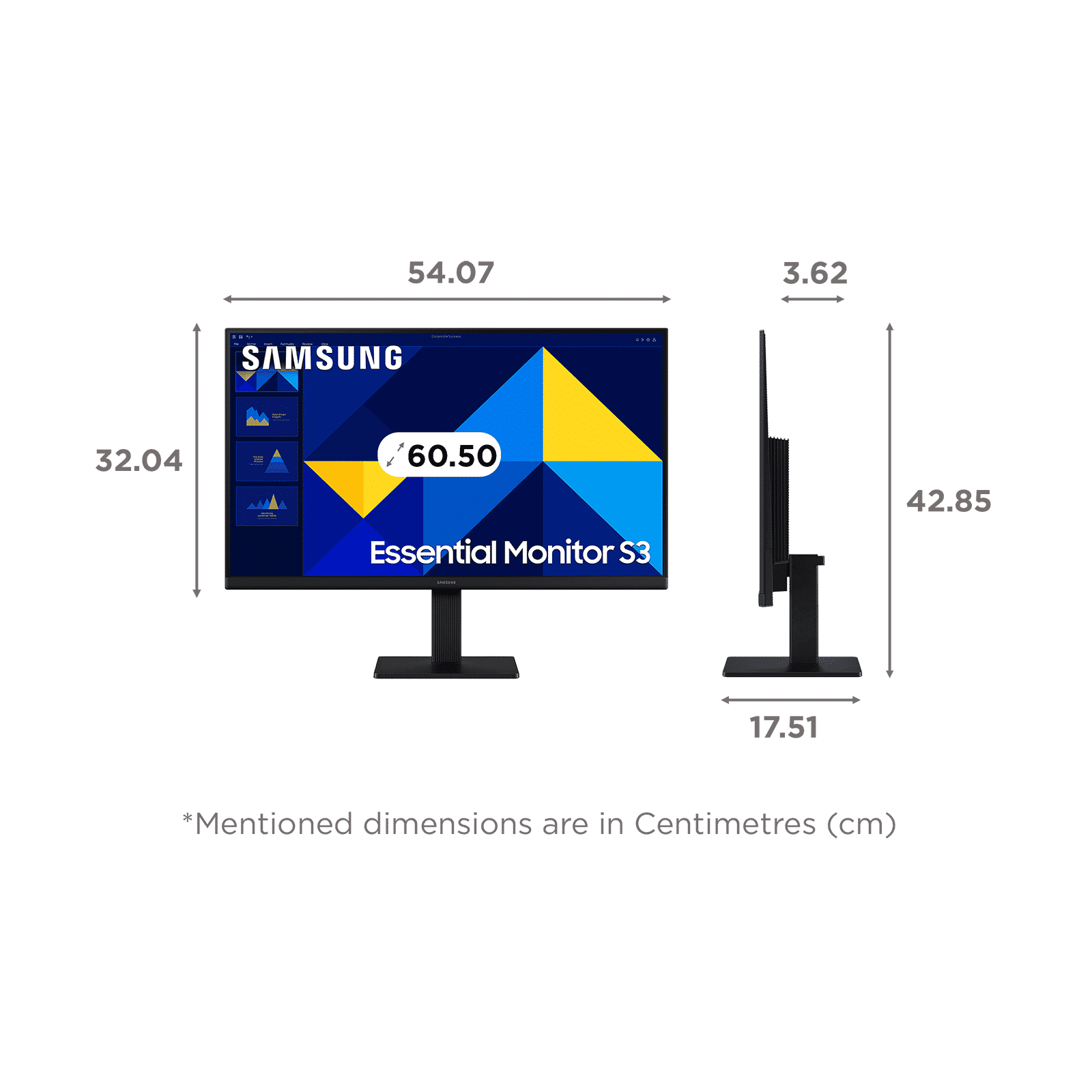 SAMSUNG Essential S3 60.5 cm (24 inch) Full HD IPS Panel Borderless Height Adjustable Monitor with Eye Saver Mode SAMSUNG Essential S3 60.5 cm (24 inch) Full HD IPS Panel Borderless Height Adjustable Monitor with Eye Saver Mode_2