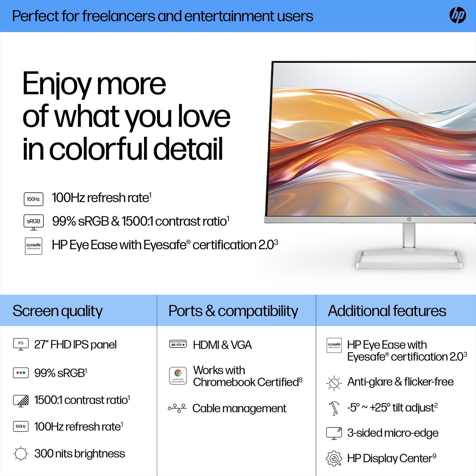 HP Series 5 527sf 68.58 cm (27 inch) Full HD IPS Panel Monitor with 3 Sided Micro Edge Bezel HP Series 5 527sf 68.58 cm (27 inch) Full HD IPS Panel Monitor with 3 Sided Micro Edge Bezel_5