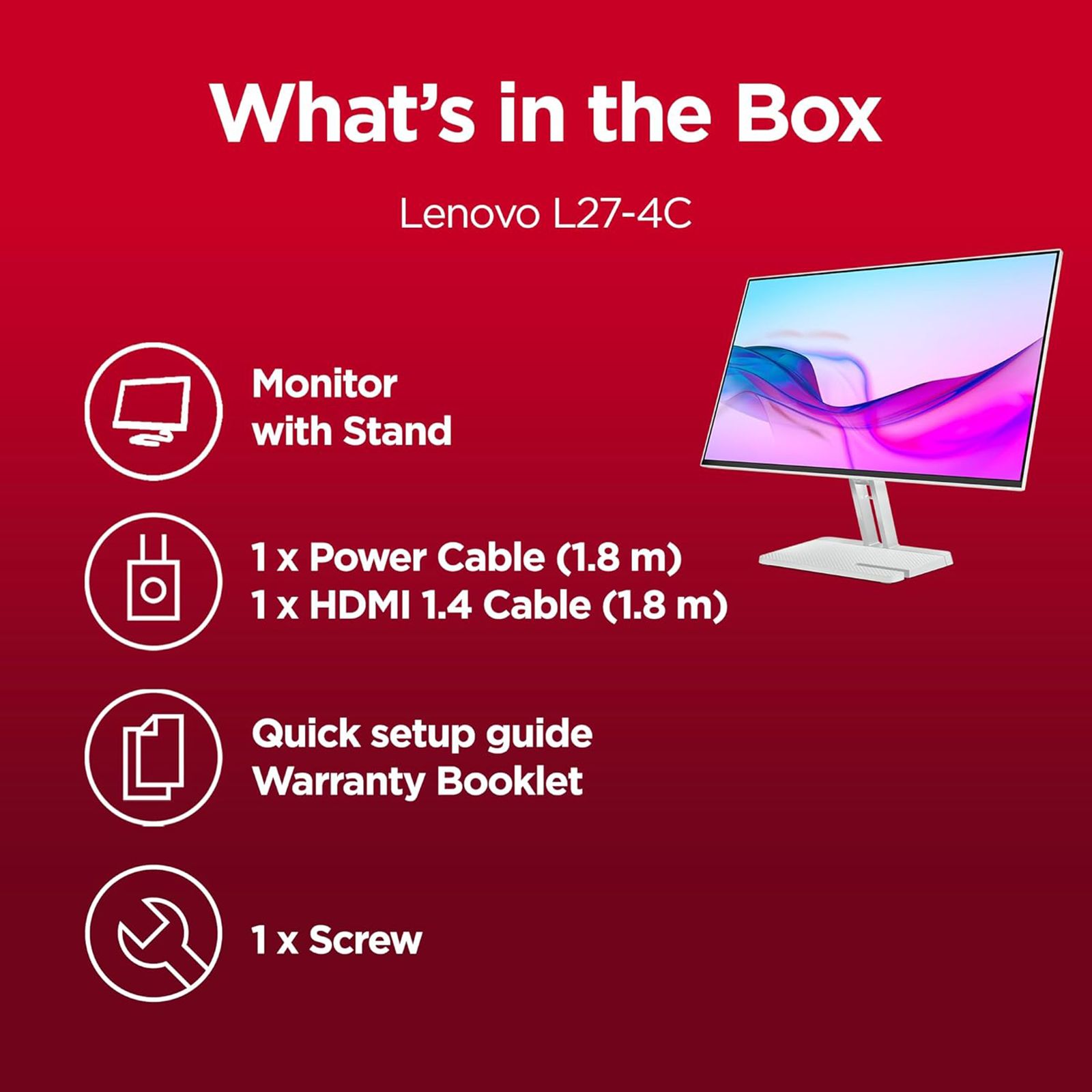 Lenovo L27-4C 68.58 cm (27 inch) Full HD IPS Panel LCD Ultra Thin Bezel Gaming Monitor With WLED Backlight _20