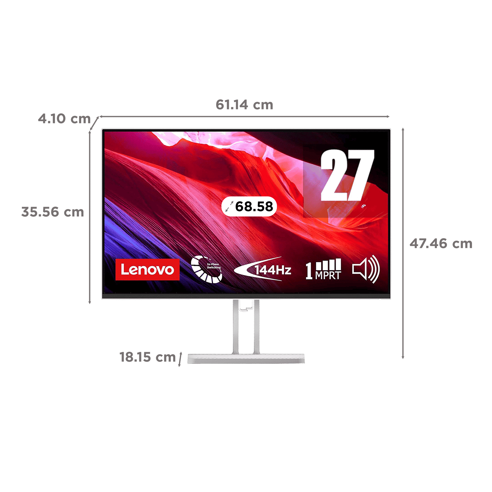 Lenovo L27-4C 68.58 cm (27 inch) Full HD IPS Panel LCD Ultra Thin Bezel Gaming Monitor With WLED Backlight _2