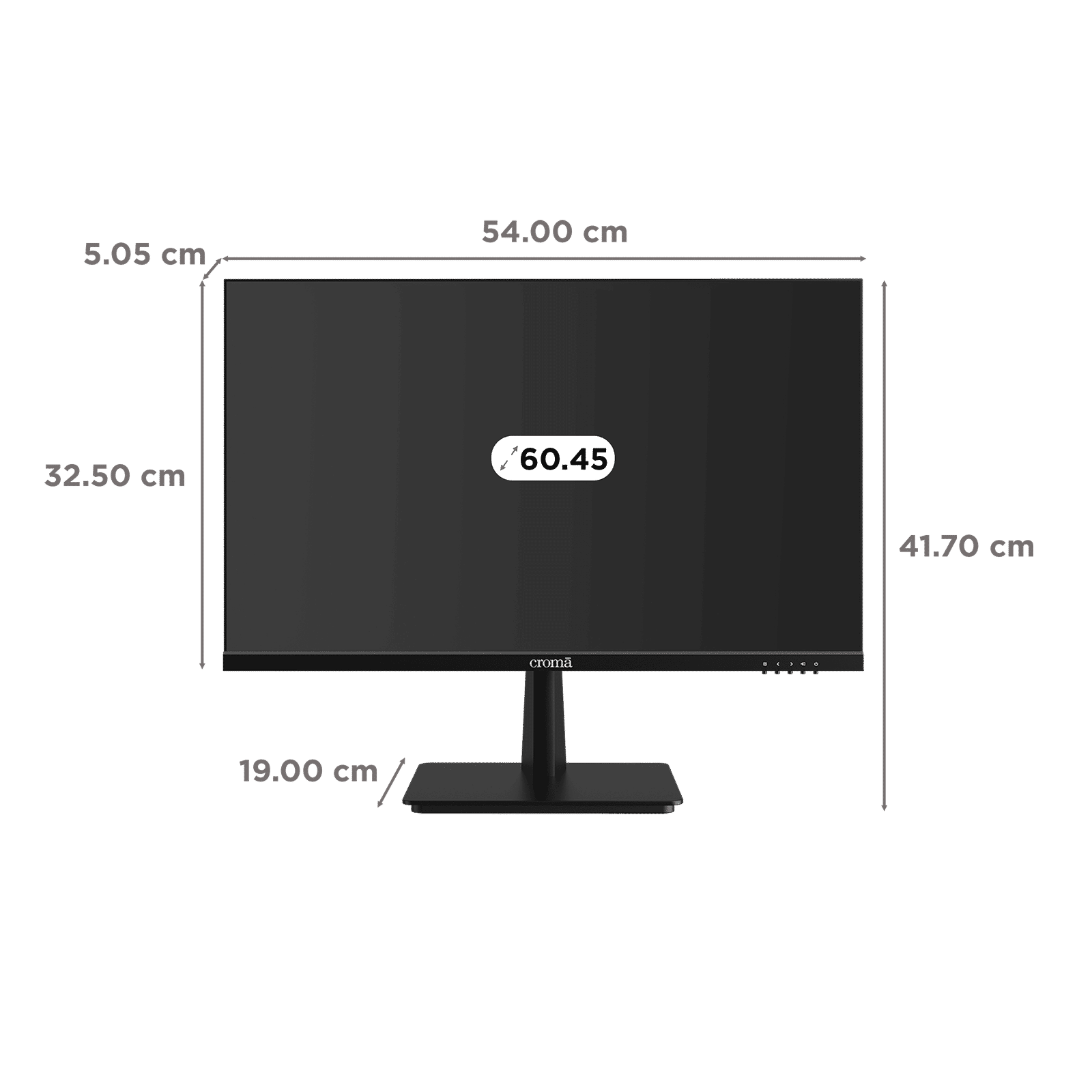 Croma 60.45 cm (23.8 inch) Full HD IPS Panel Borderless Monitor with ELED Backlight_3