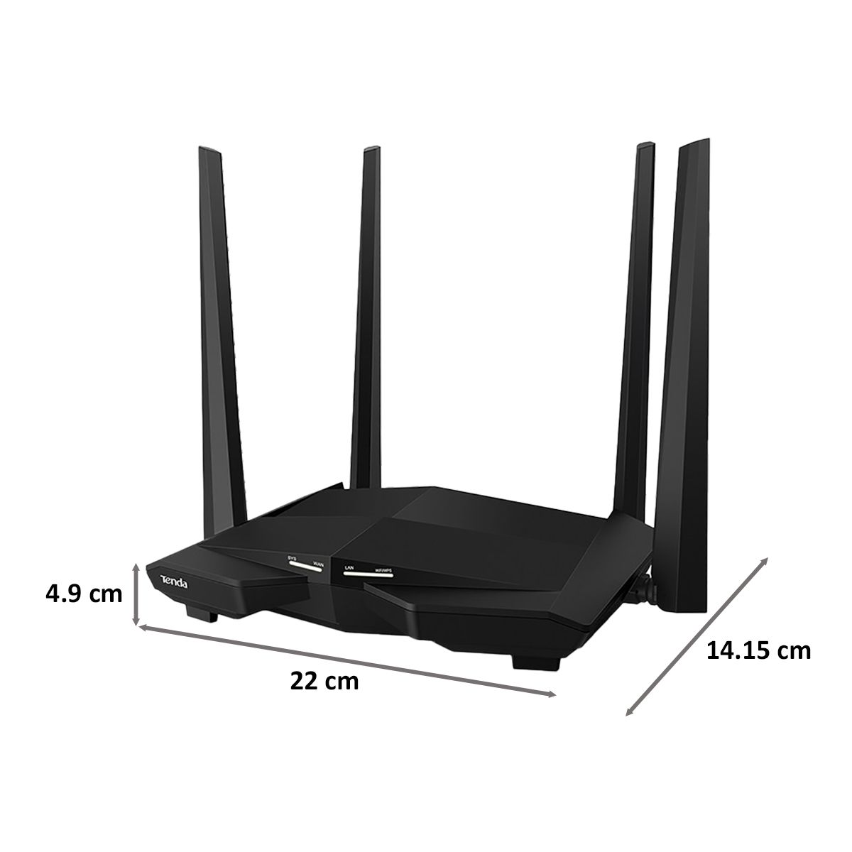 Tenda AC10 Dual Band WiFi Router 4  Antennas, (4  LAN Ports Multicast Support  MU-MIMO , Black)_2