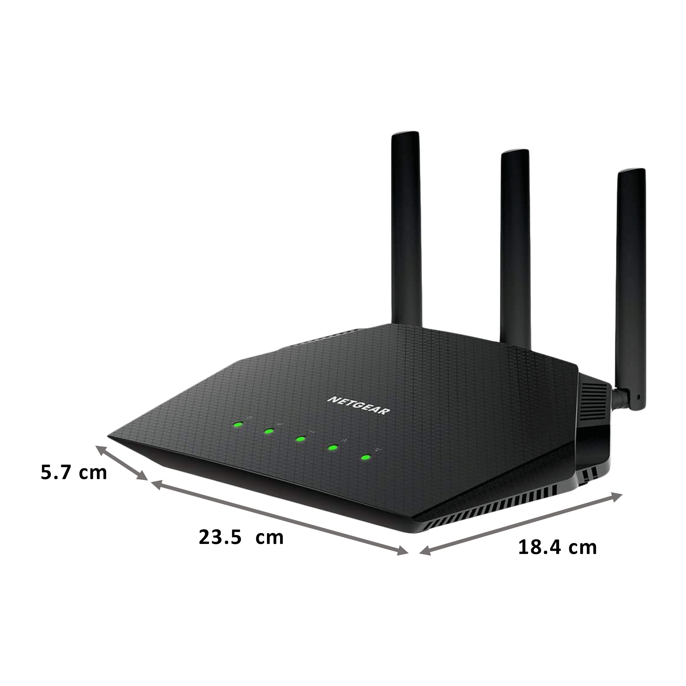NETGEAR AX1800 Dual Band WiFi Router (3 Antennas, 5 LAN Ports Multicast Support RAX10, Black)_2