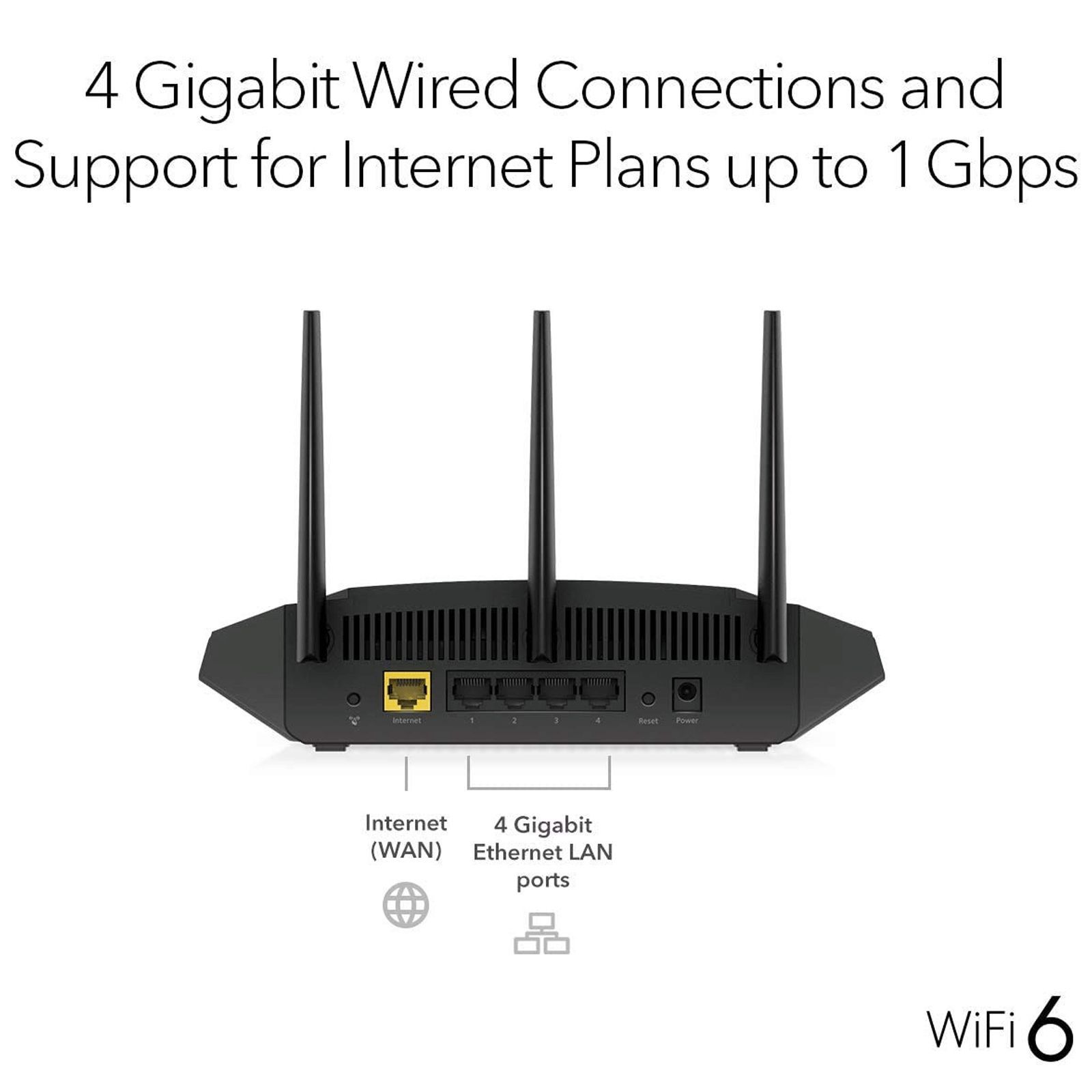 NETGEAR AX1800 Dual Band WiFi Router (3 Antennas, 5 LAN Ports Multicast Support RAX10, Black)_3
